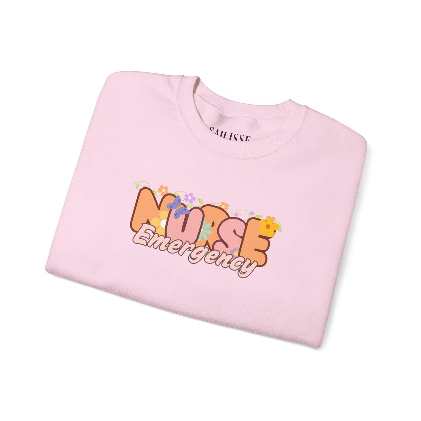 Emergency Nurse Floral Design Crewneck