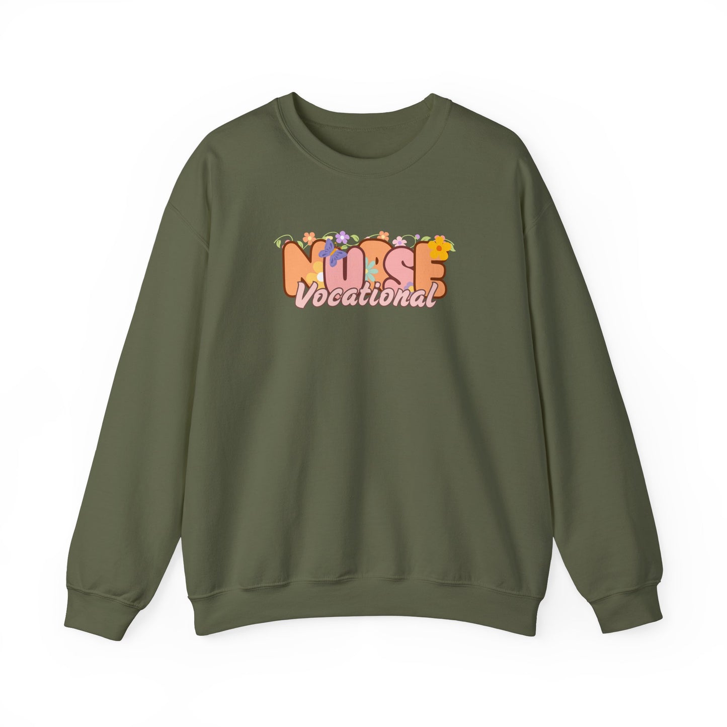 Vocational Nurse Floral Design Crewneck