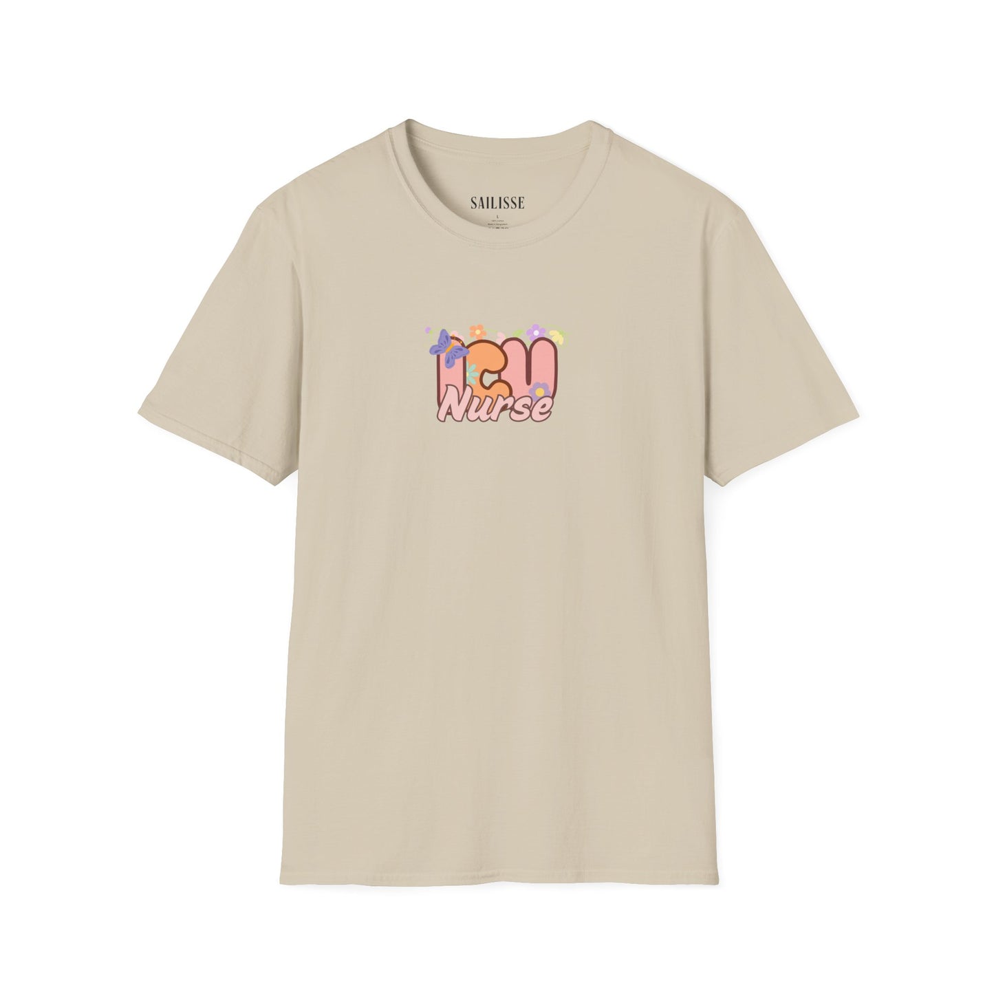 ICU Nurse Floral Design Softstyle T-Shirt