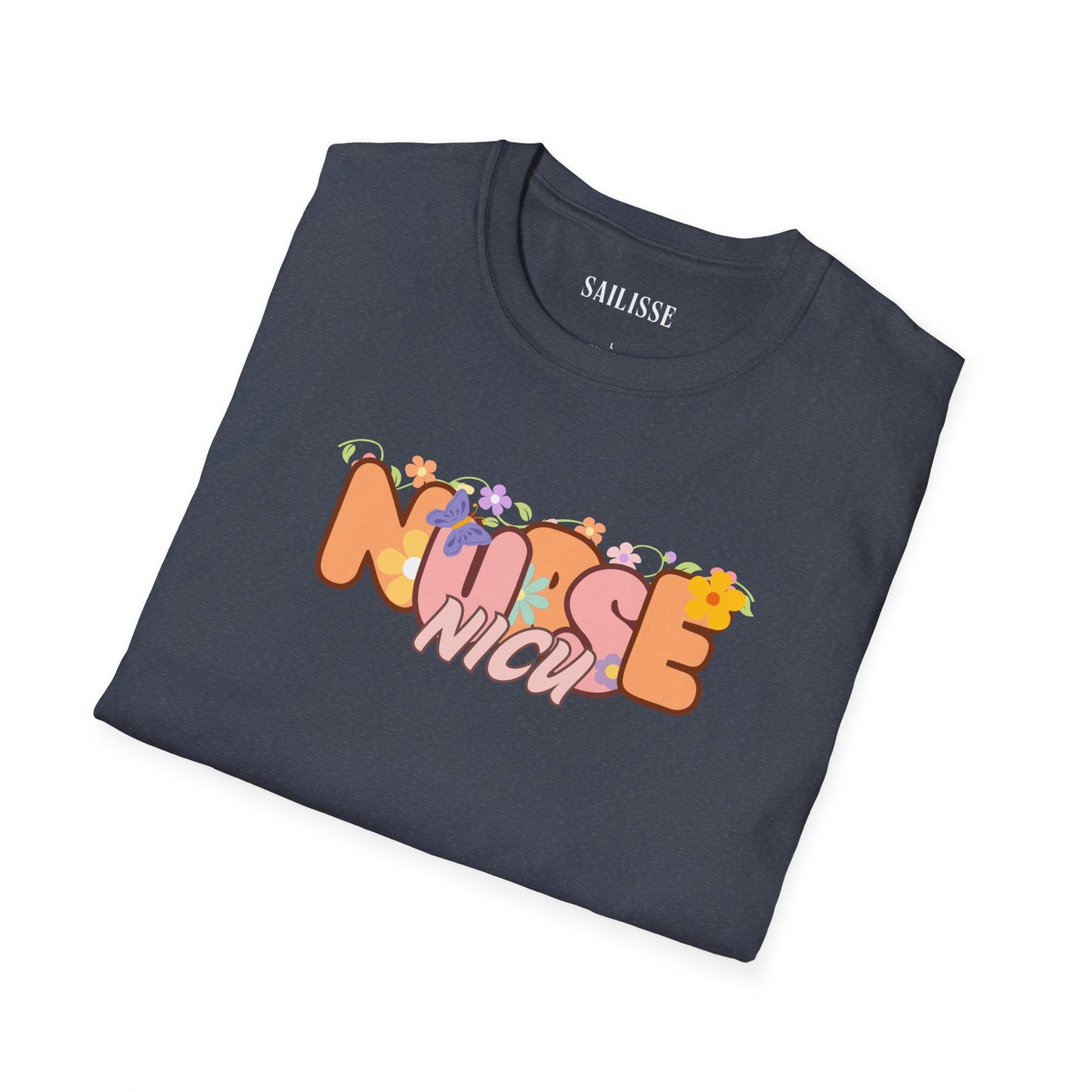 NICU Nurse Floral Design Softstyle T-Shirt