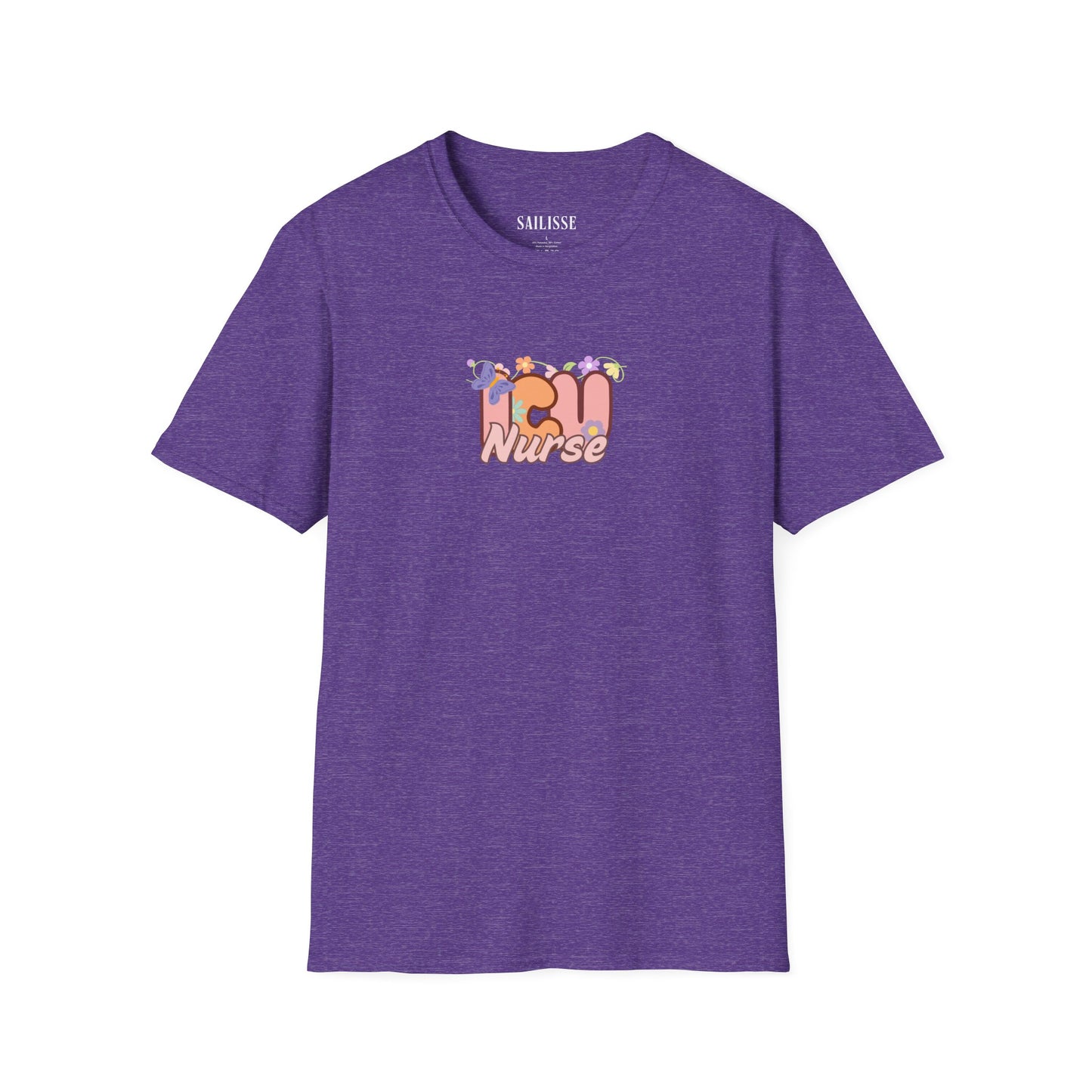 ICU Nurse Floral Design Softstyle T-Shirt