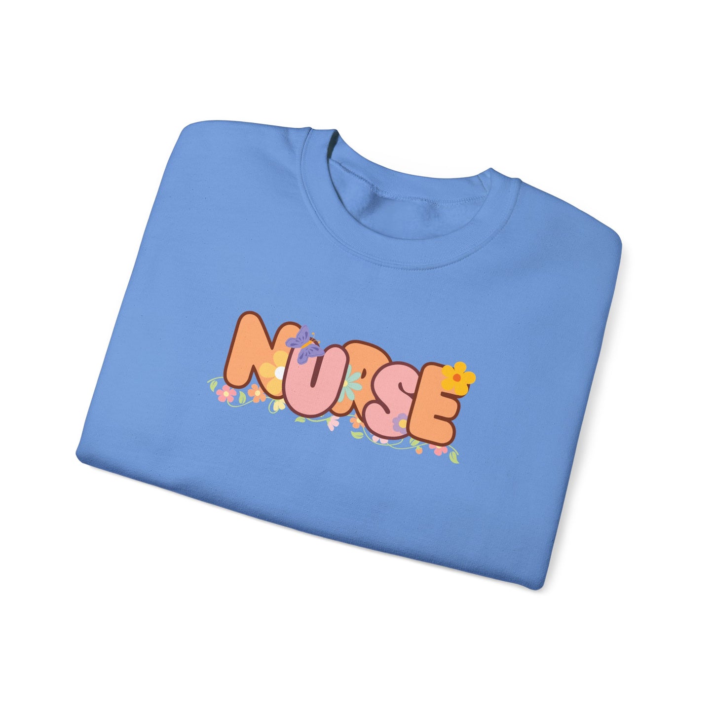 NURSE Floral Design Sweatshirt
