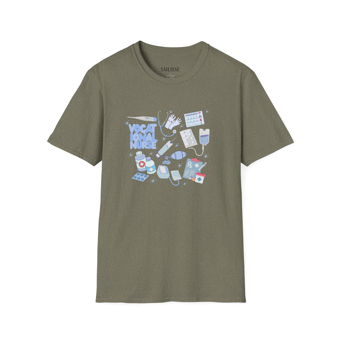 Vocational Nurse Doodle Design Softstyle T-Shirt