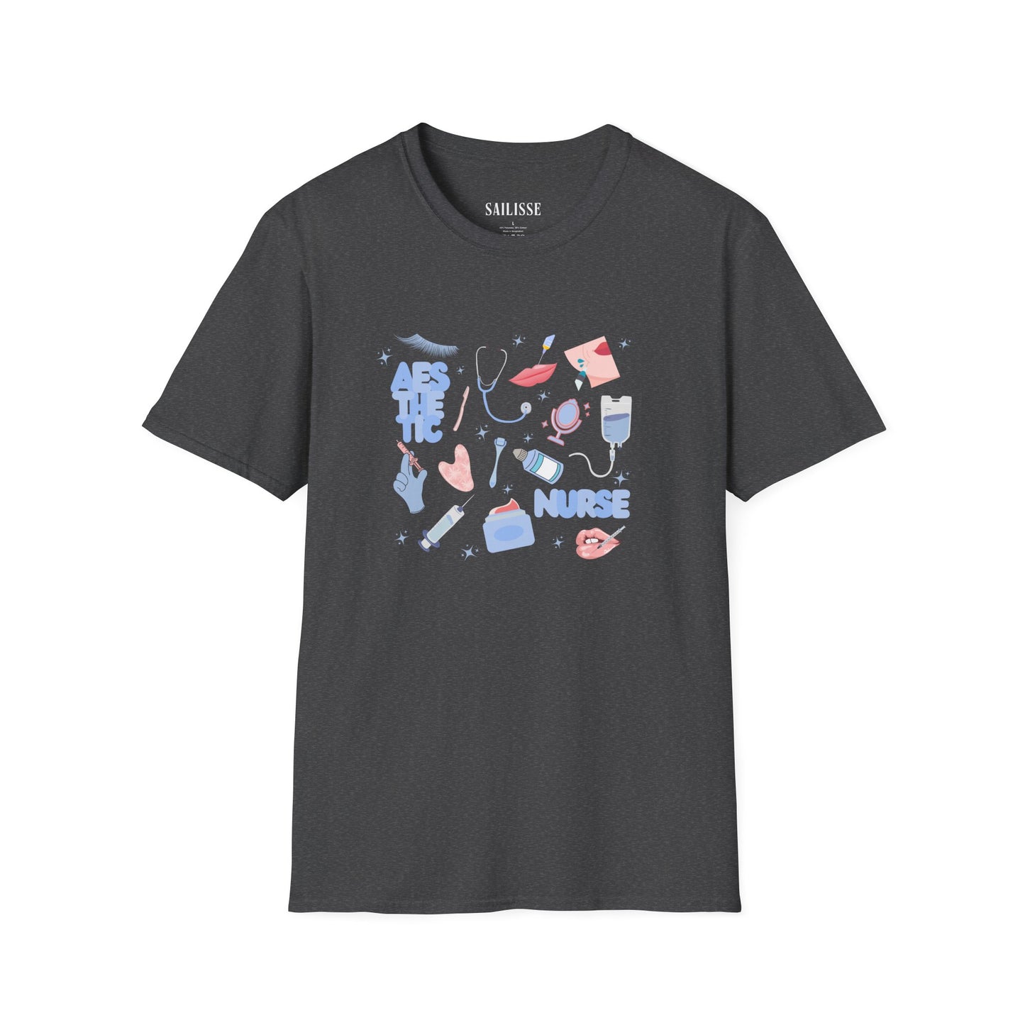 Aesthetic Nurse Doodle Design Softstyle T-Shirt