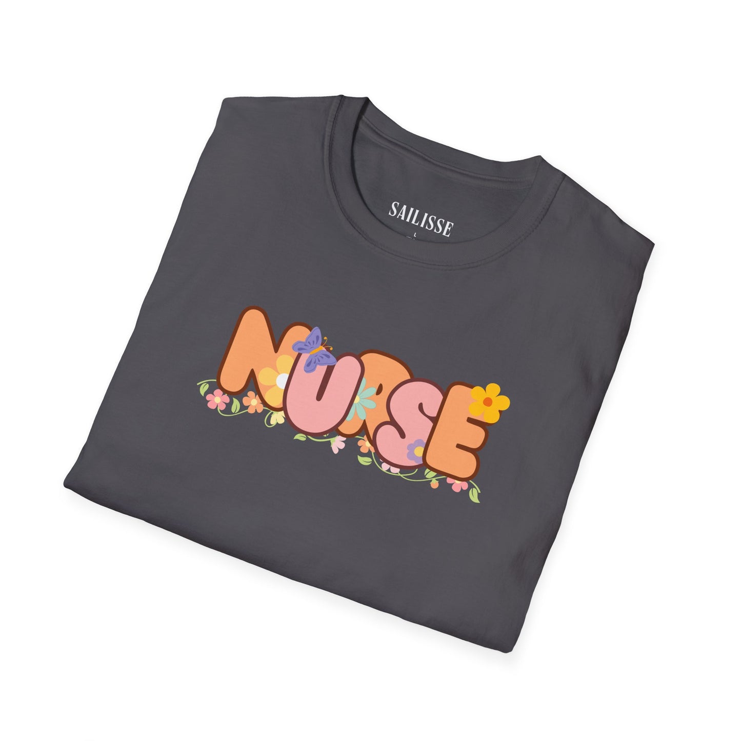 NURSE Floral Design Softstyle T-Shirt