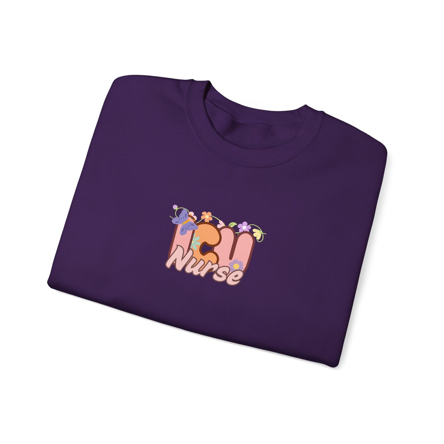 ICU Nurse Floral Design Crewneck