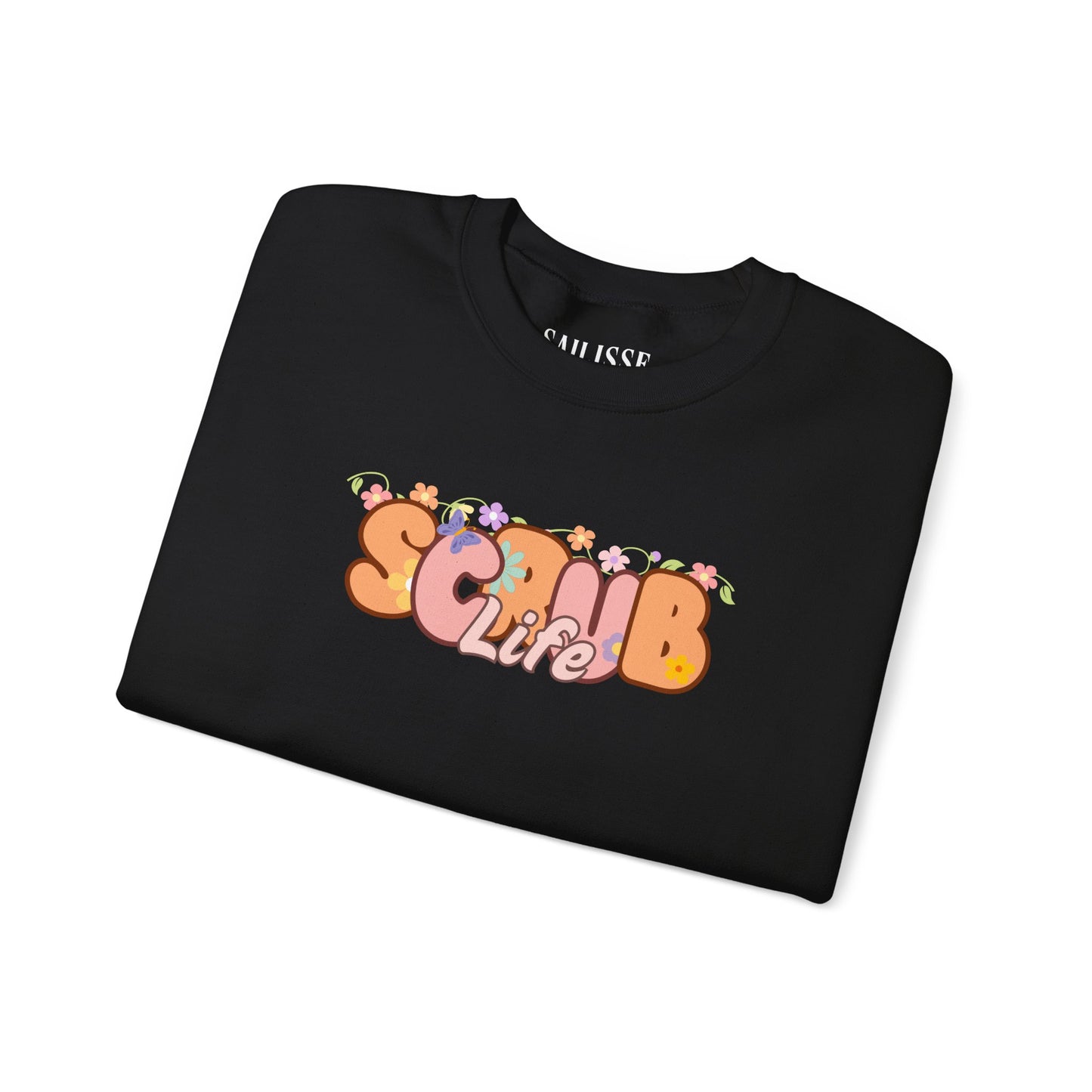Scrub Life Floral Design Crewneck