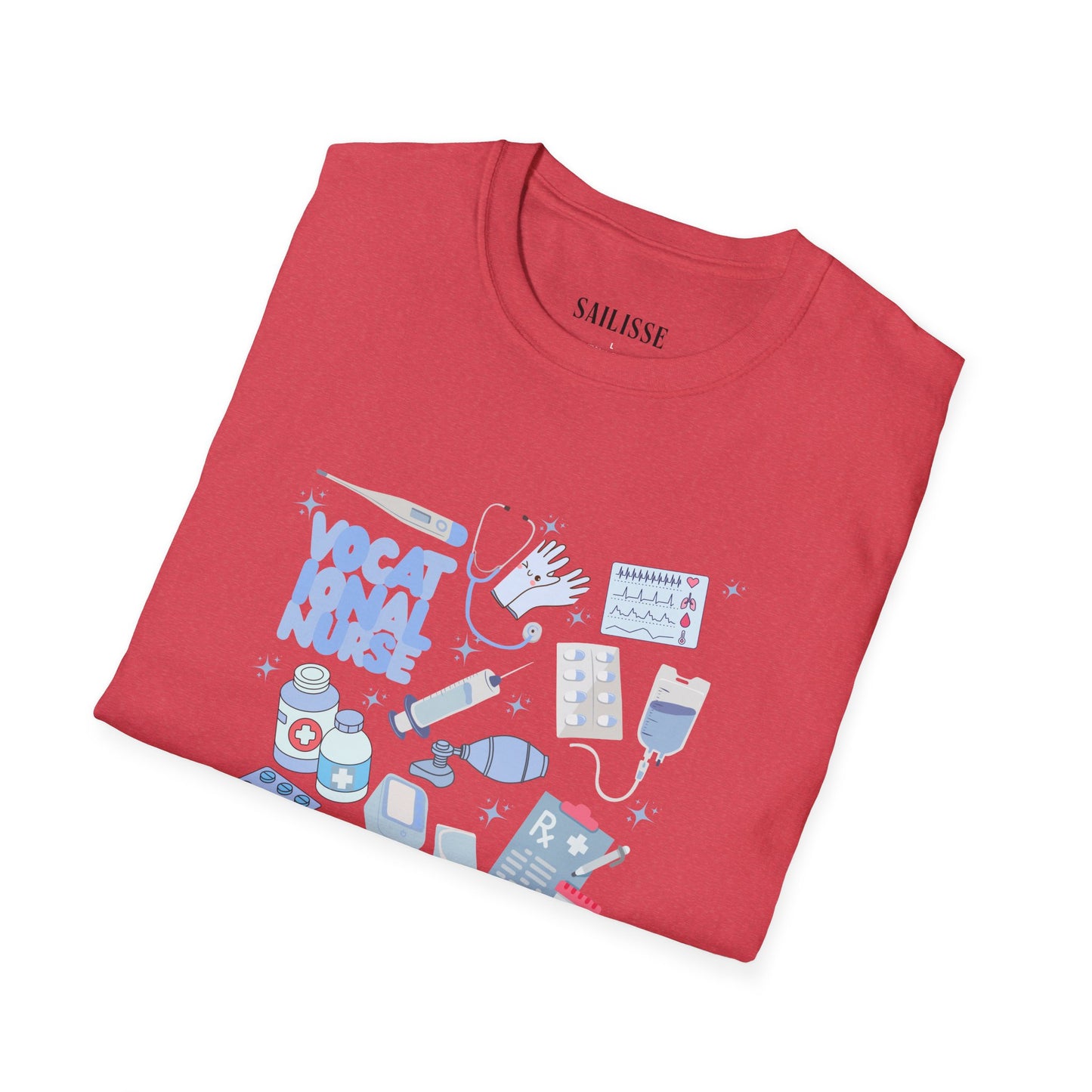 Vocational Nurse Doodle Design Softstyle T-Shirt
