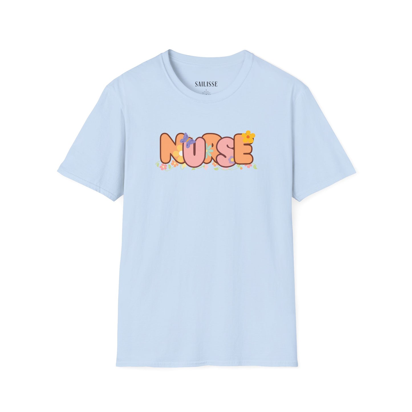 NURSE Floral Design Softstyle T-Shirt