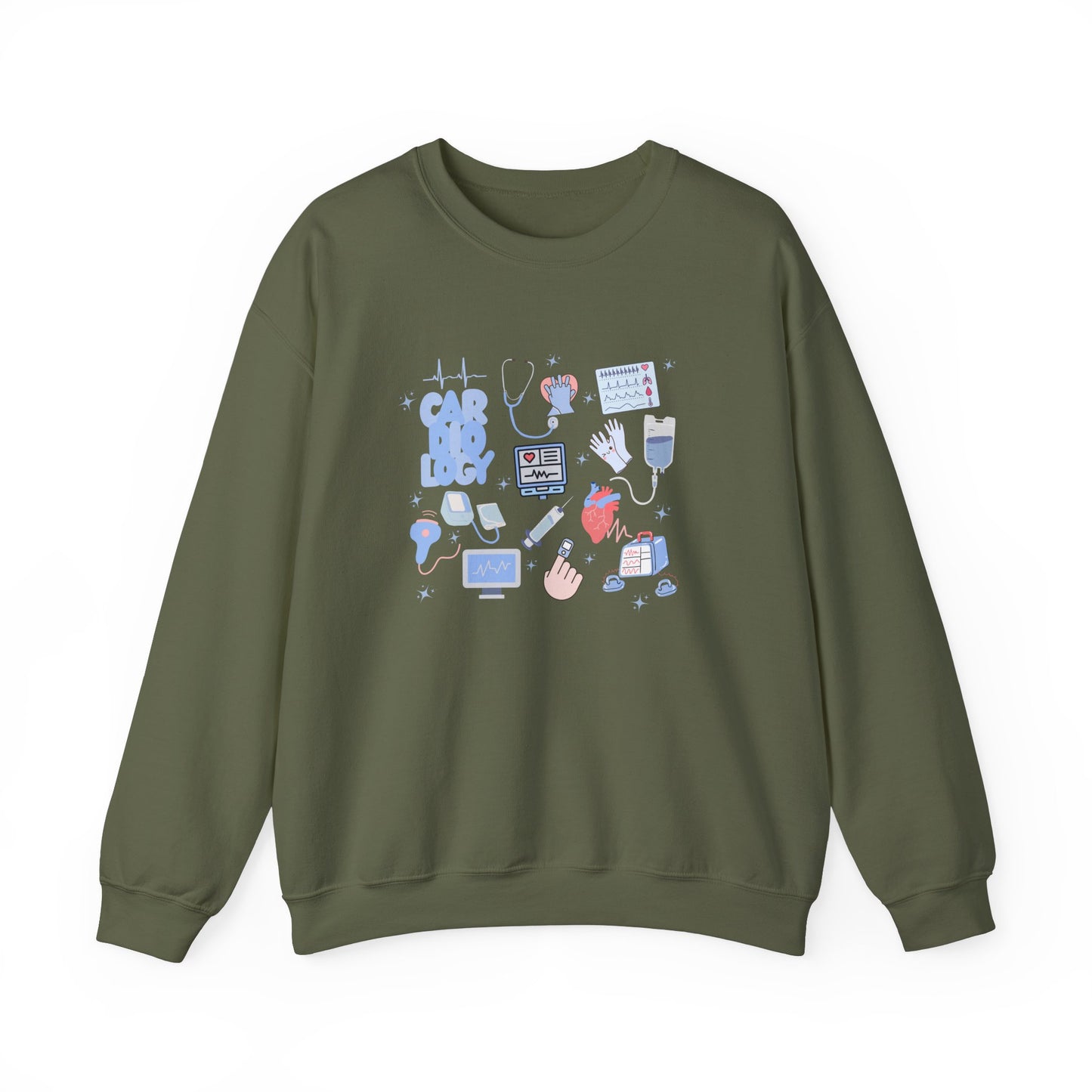 Cardiology Doodle Design Crewneck