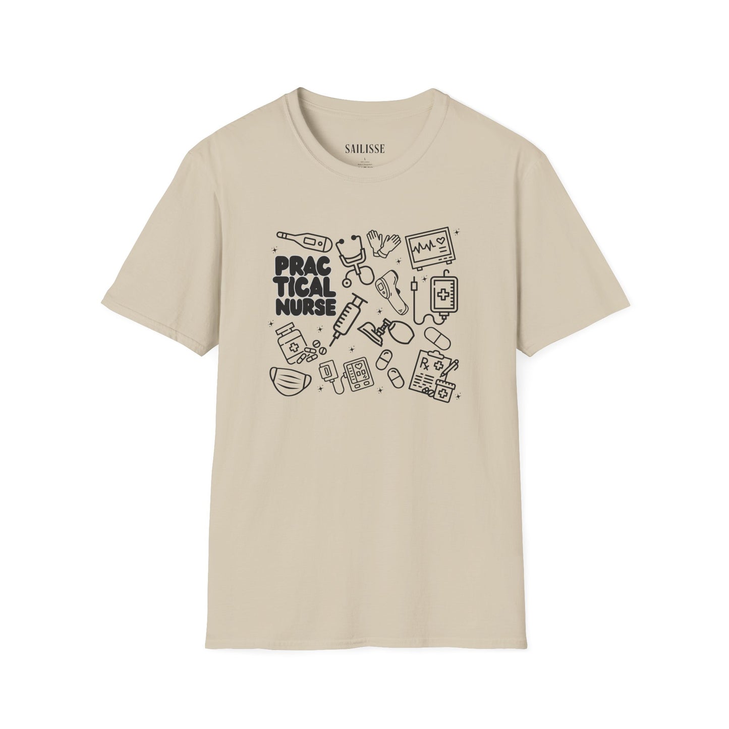 Practical Nurse Black Outline T-Shirt
