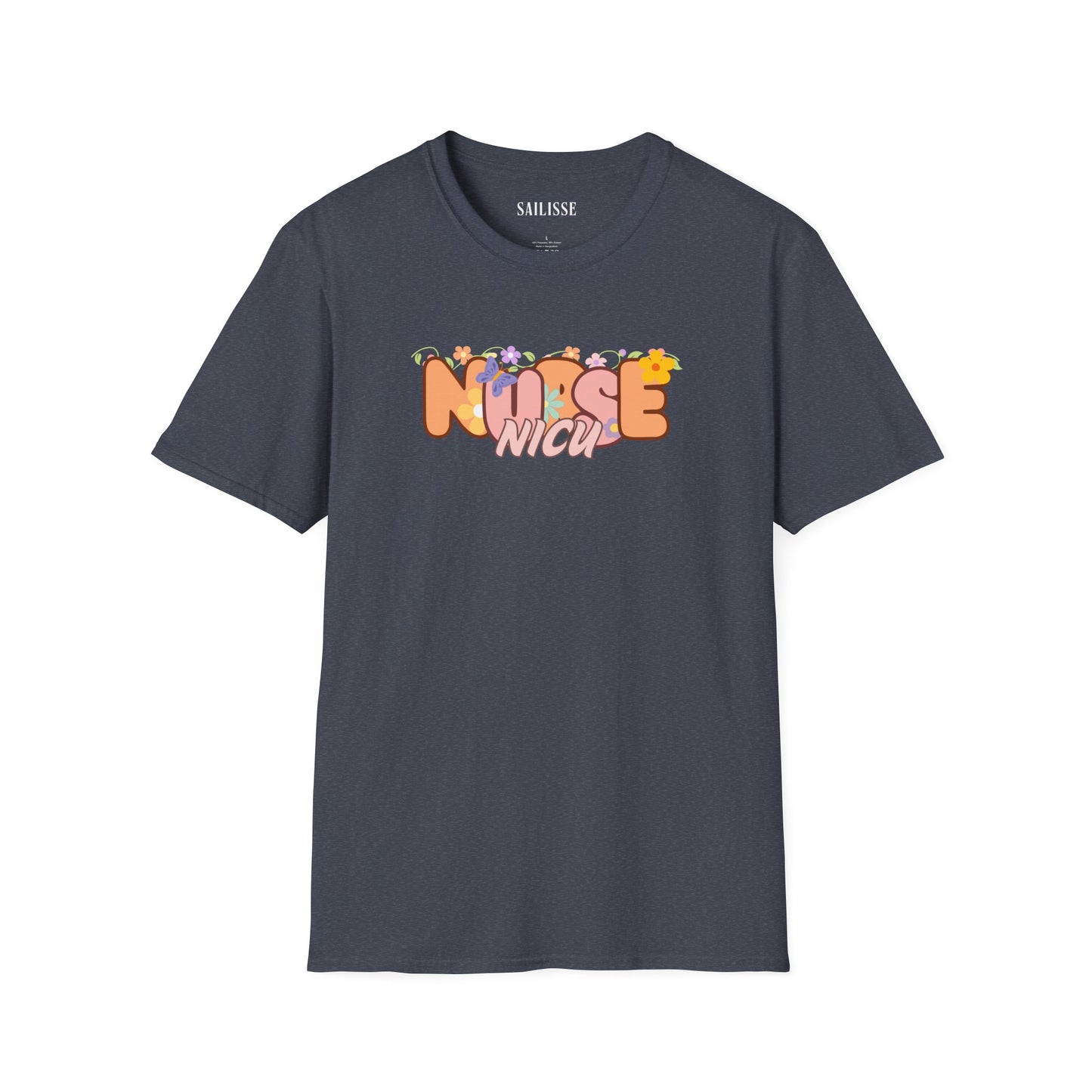 NICU Nurse Floral Design Softstyle T-Shirt