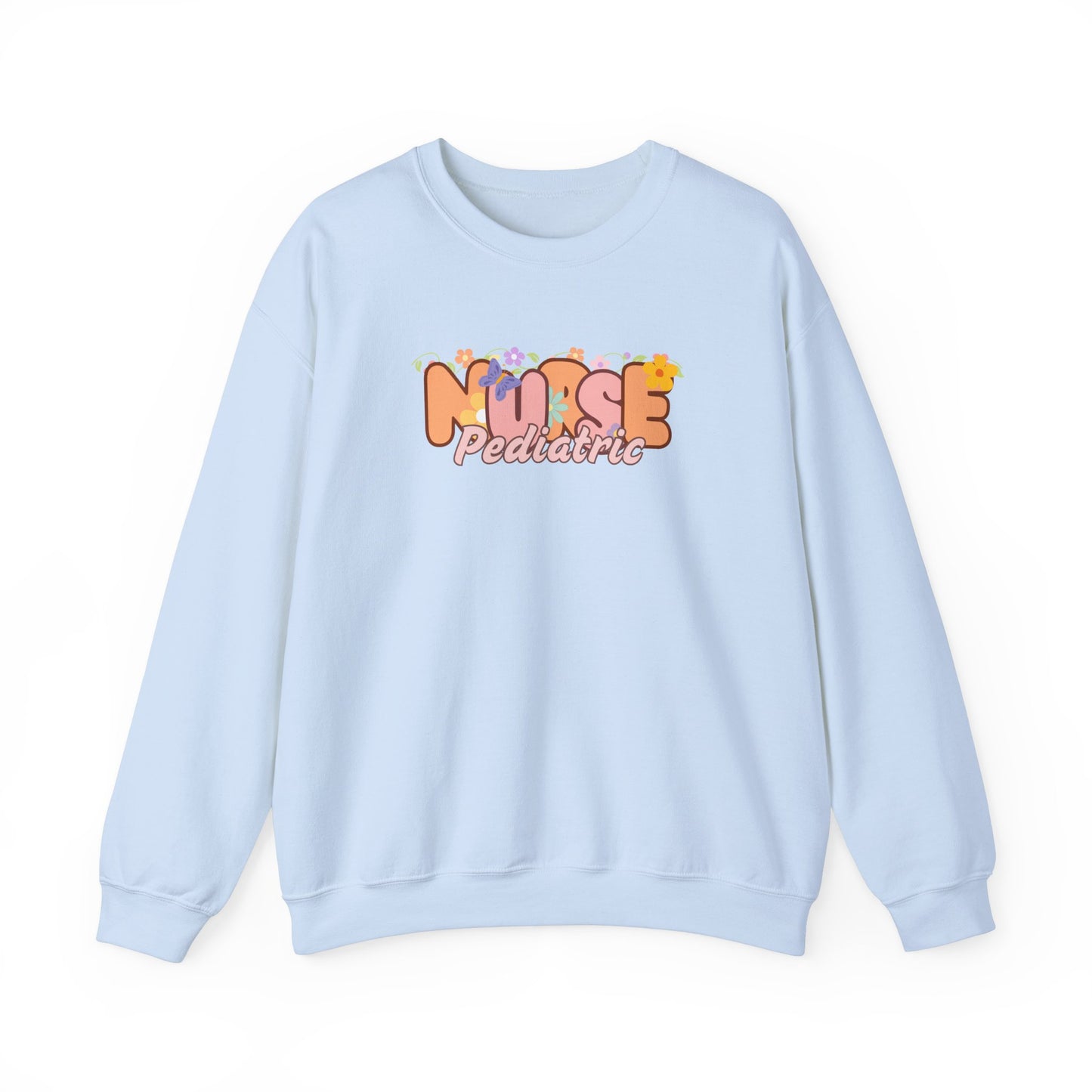 Pediatric Nurse Floral Design Crewneck