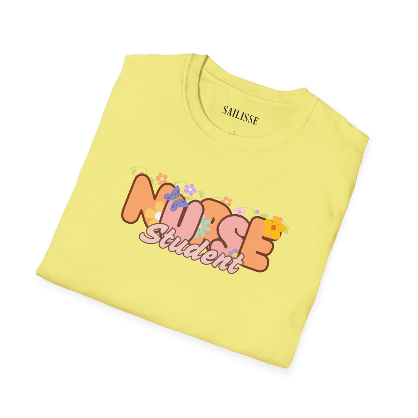 Student Nurse Floral Design Softstyle T-Shirt
