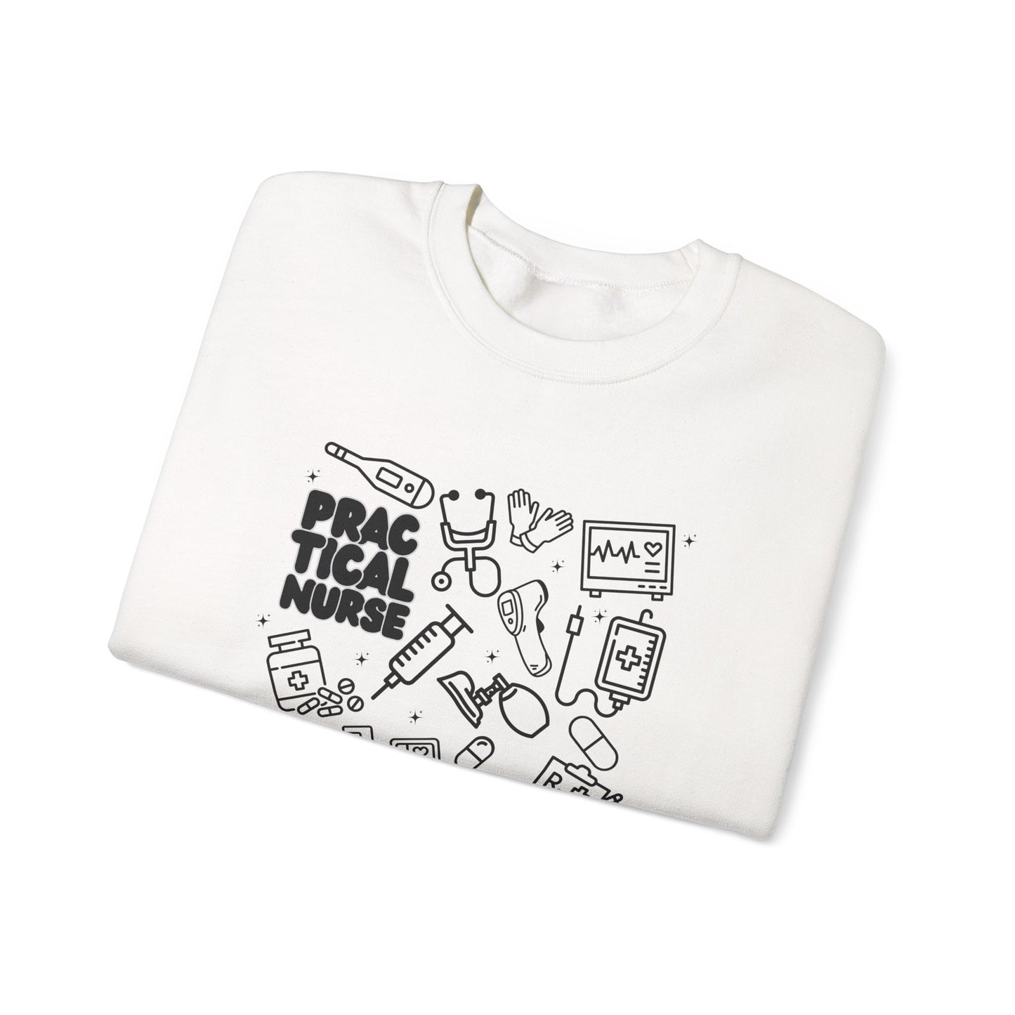 Practical Nurse Black Outline Crewneck
