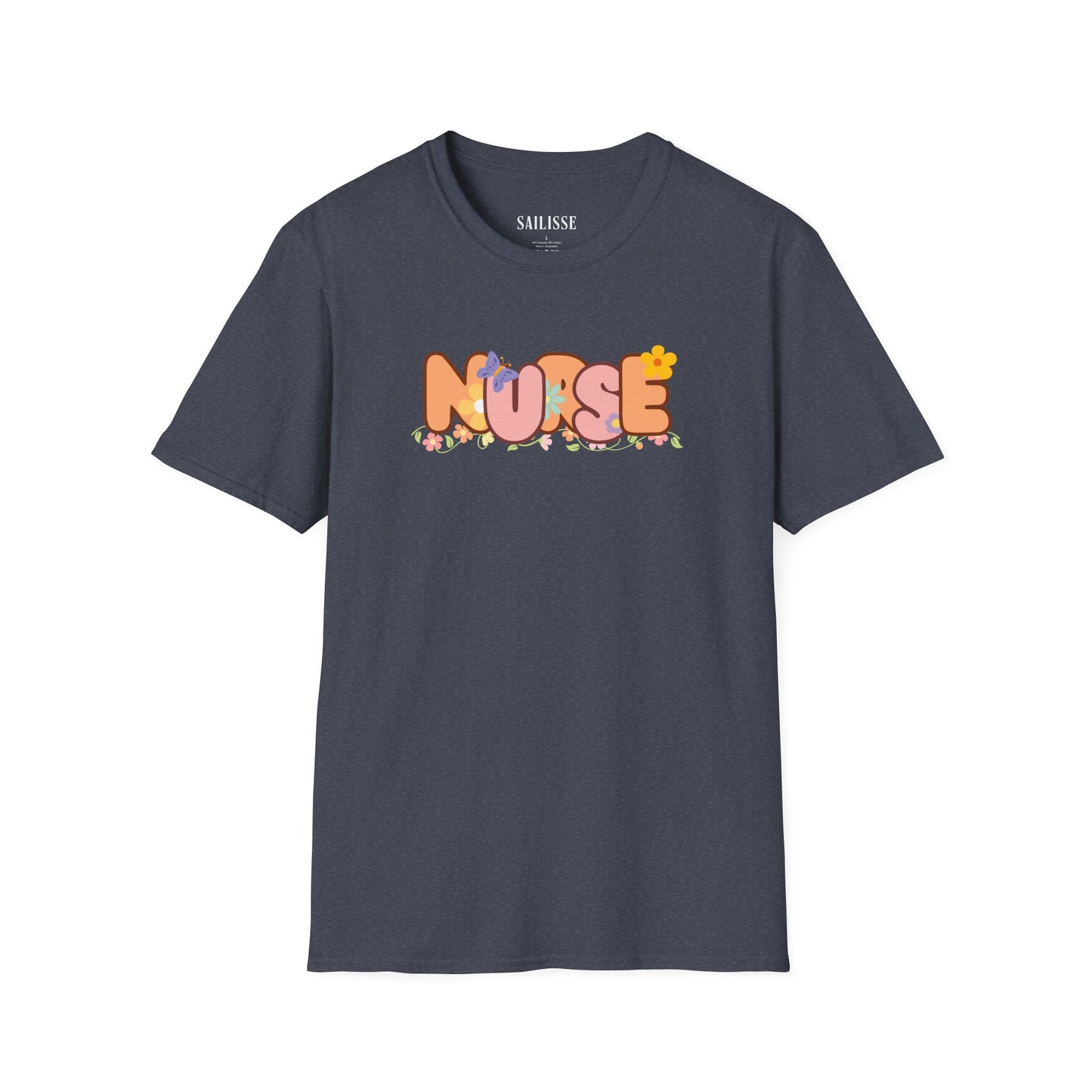 NURSE Floral Design Softstyle T-Shirt