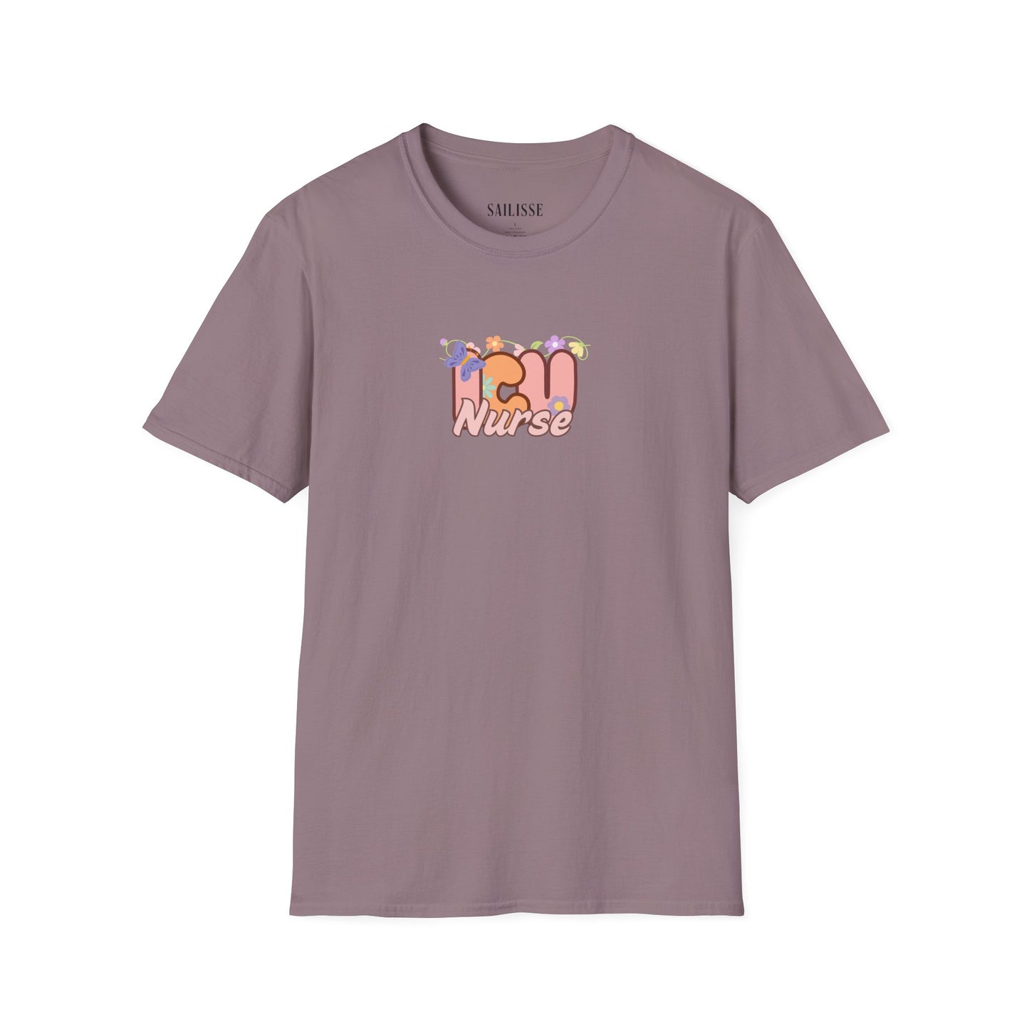 ICU Nurse Floral Design Softstyle T-Shirt