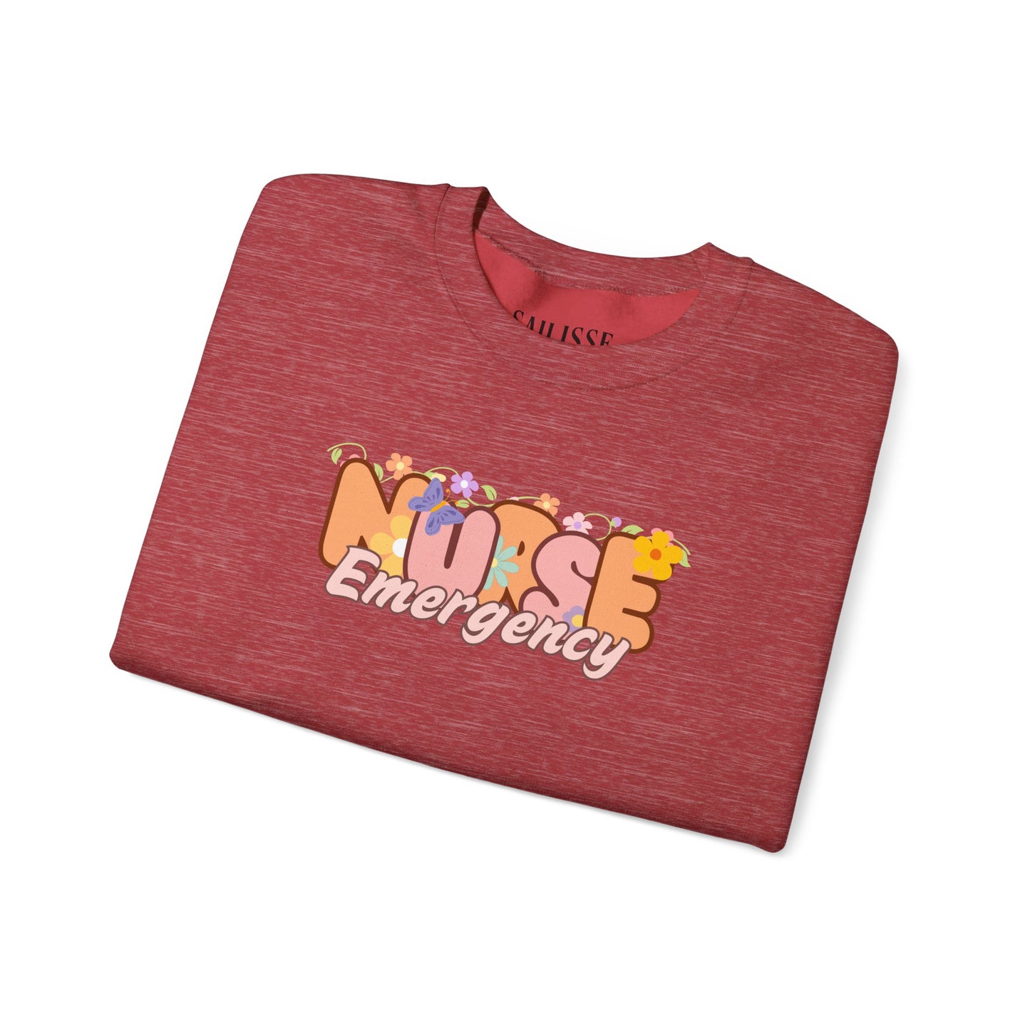 Emergency Nurse Floral Design Crewneck