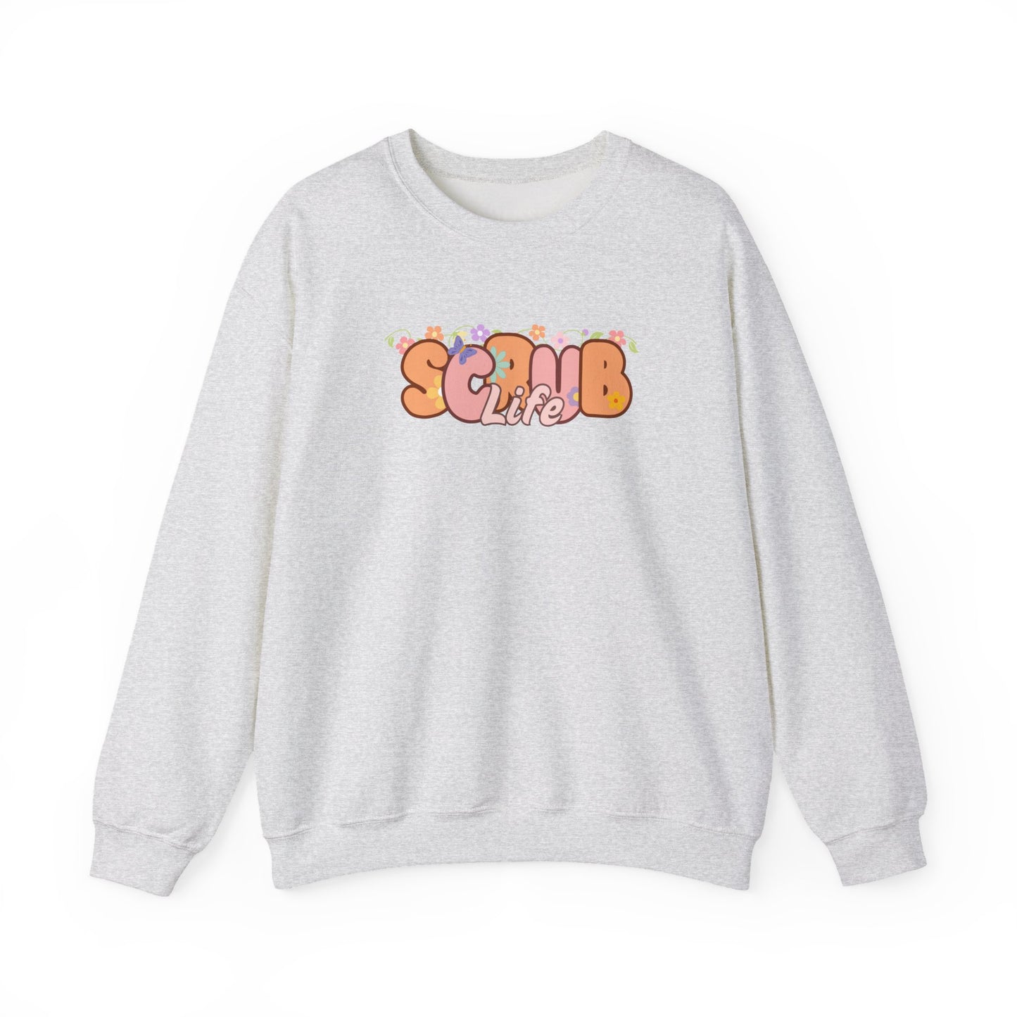 Scrub Life Floral Design Crewneck