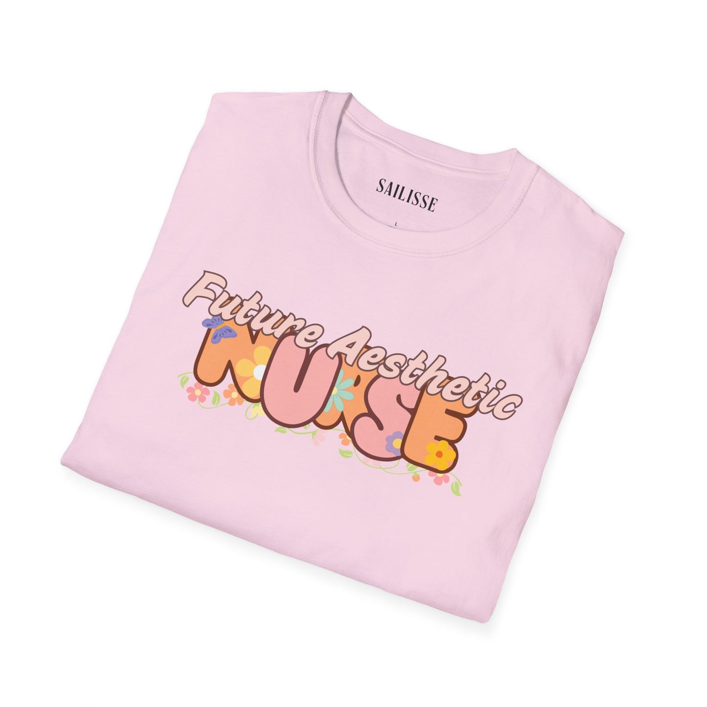 Future Aesthetic Nurse Floral Design Softstyle T-Shirt