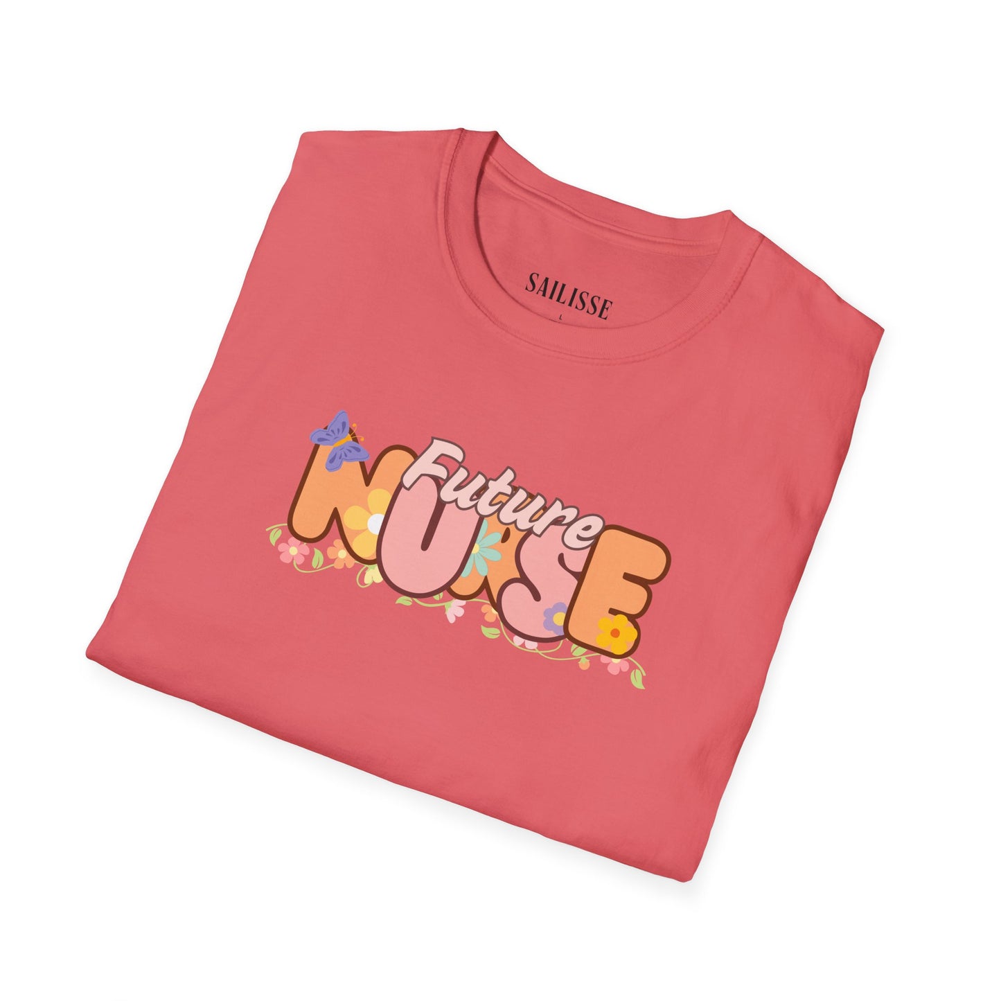 Future Nurse Floral Design Softstyle T-Shirt