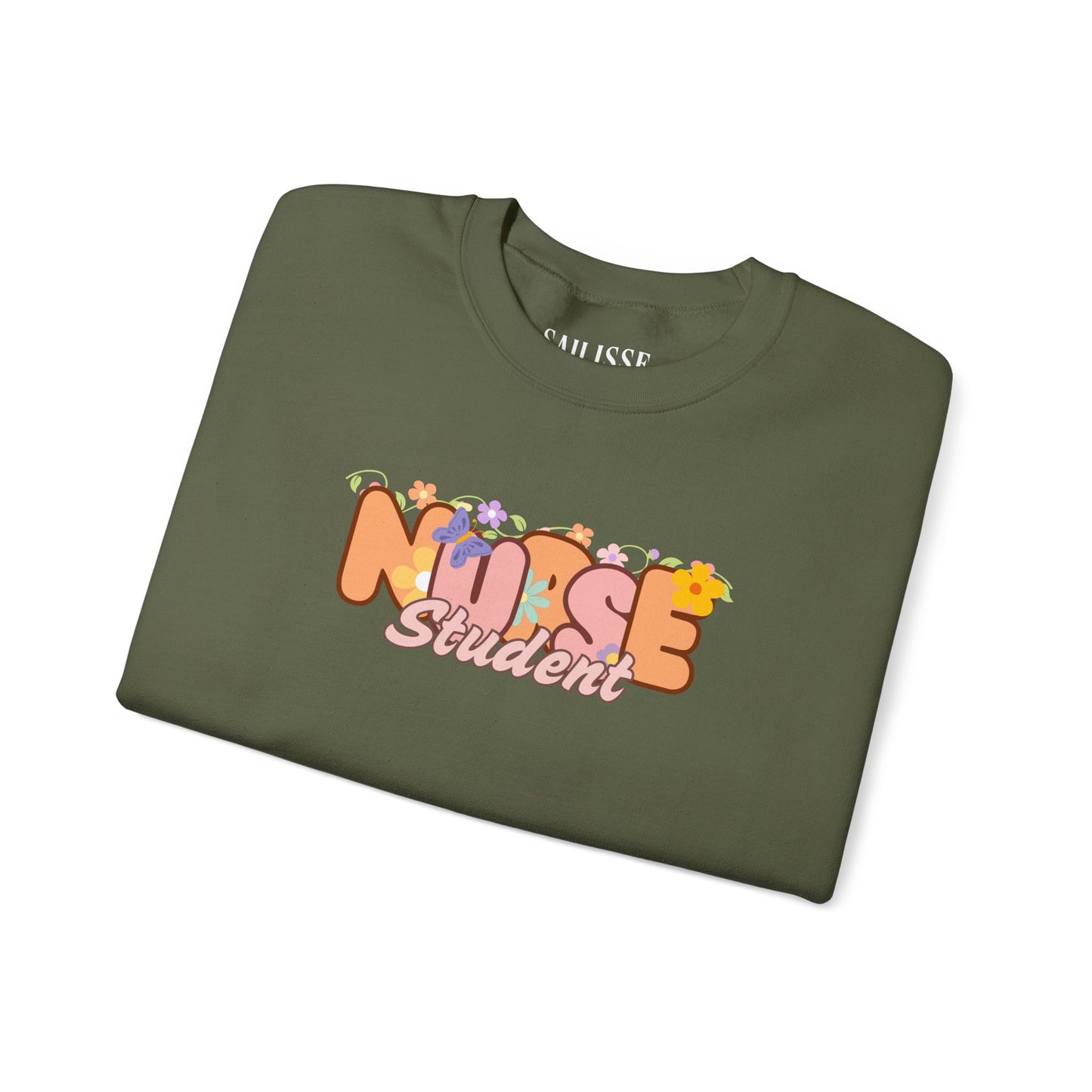Student Nurse Floral Design Crewneck