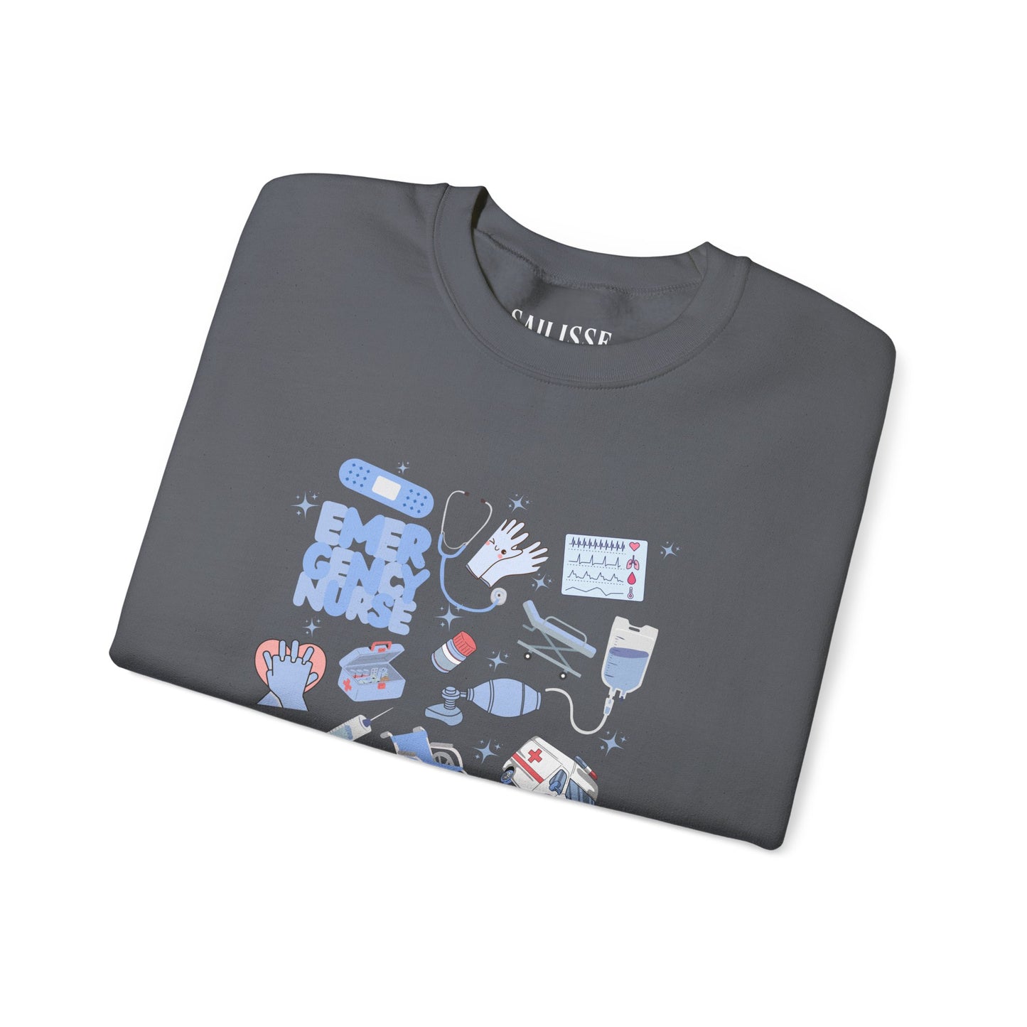 Emergency Nurse Doodle Design Crewneck