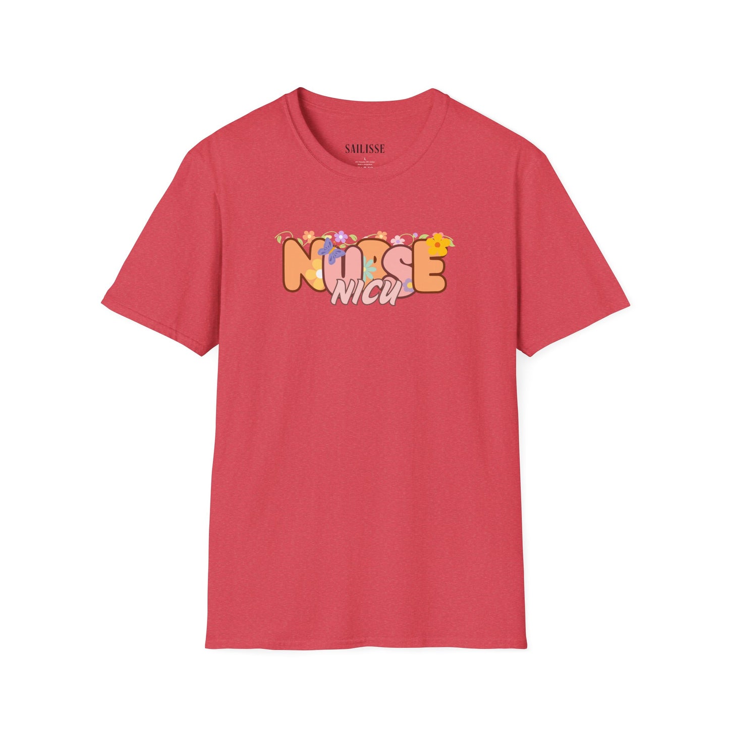 NICU Nurse Floral Design Softstyle T-Shirt