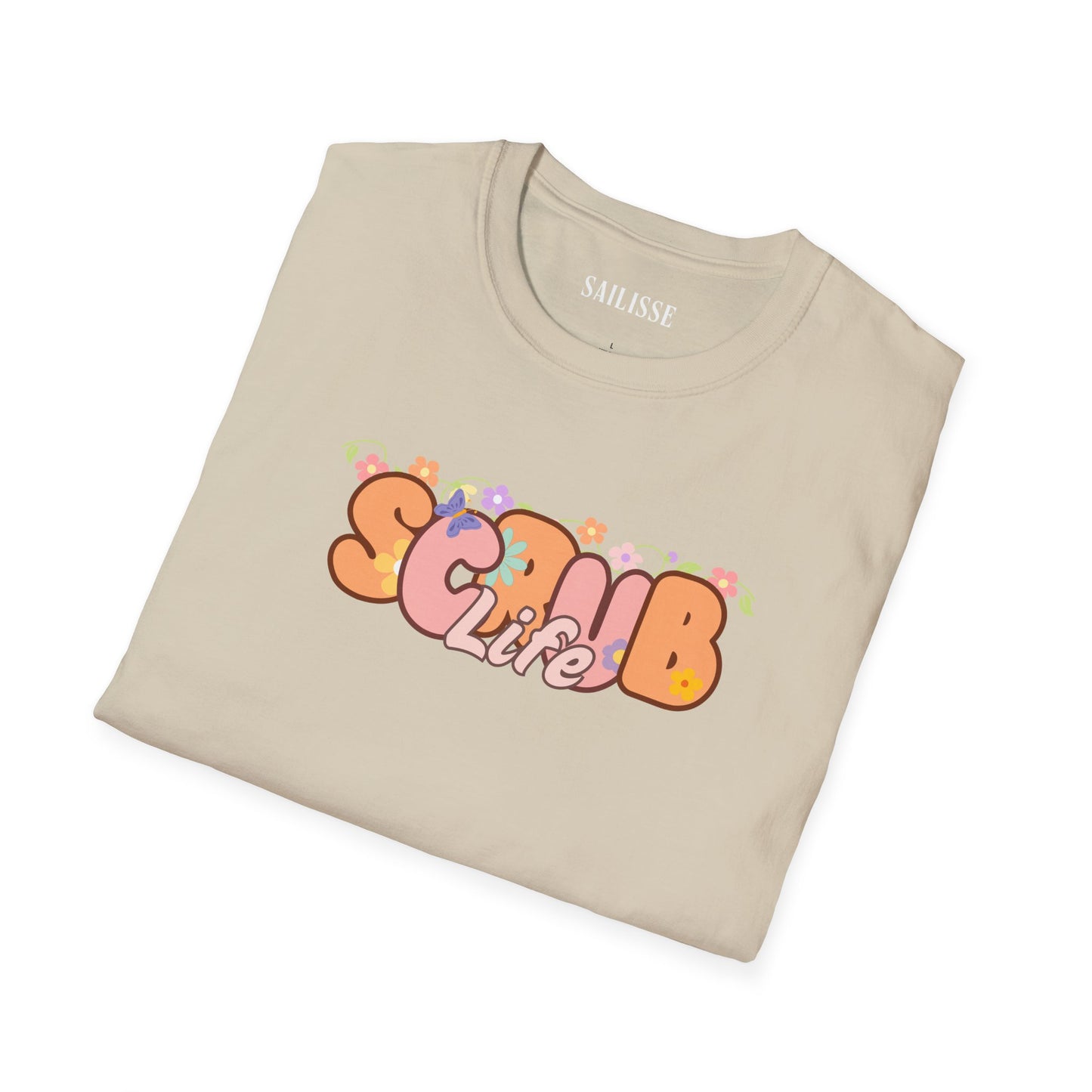 Scrub Life Floral Design Softstyle T-Shirt