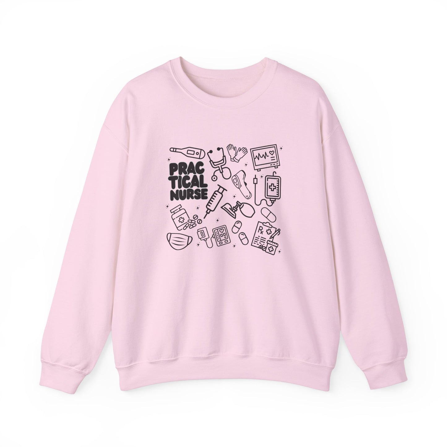 Practical Nurse Black Outline Crewneck