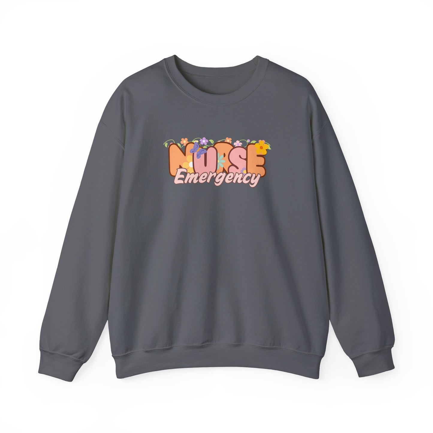 Emergency Nurse Floral Design Crewneck