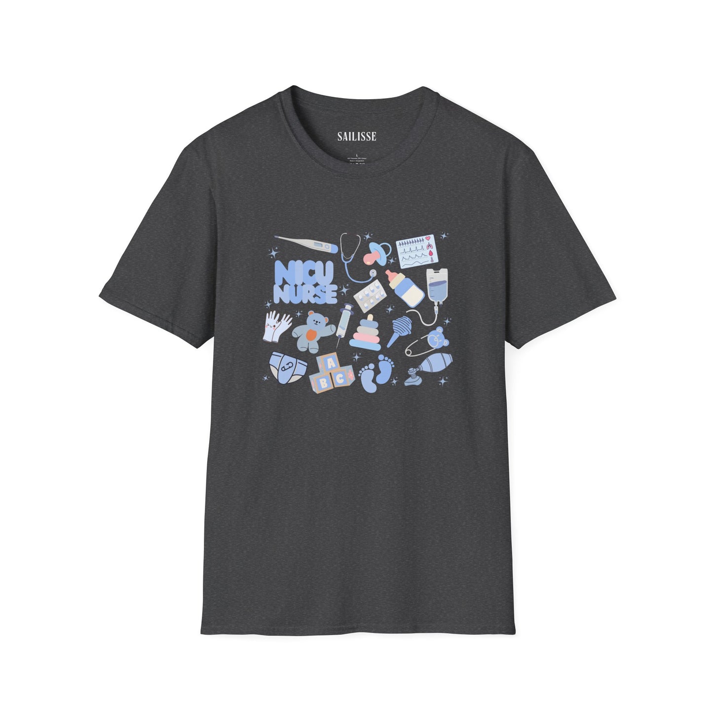 NICU Nurse Doodle Design Softstyle T-Shirt