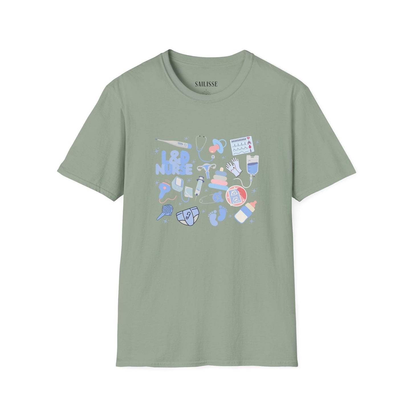 L&D Nurse Doodle Design Softstyle T-Shirt