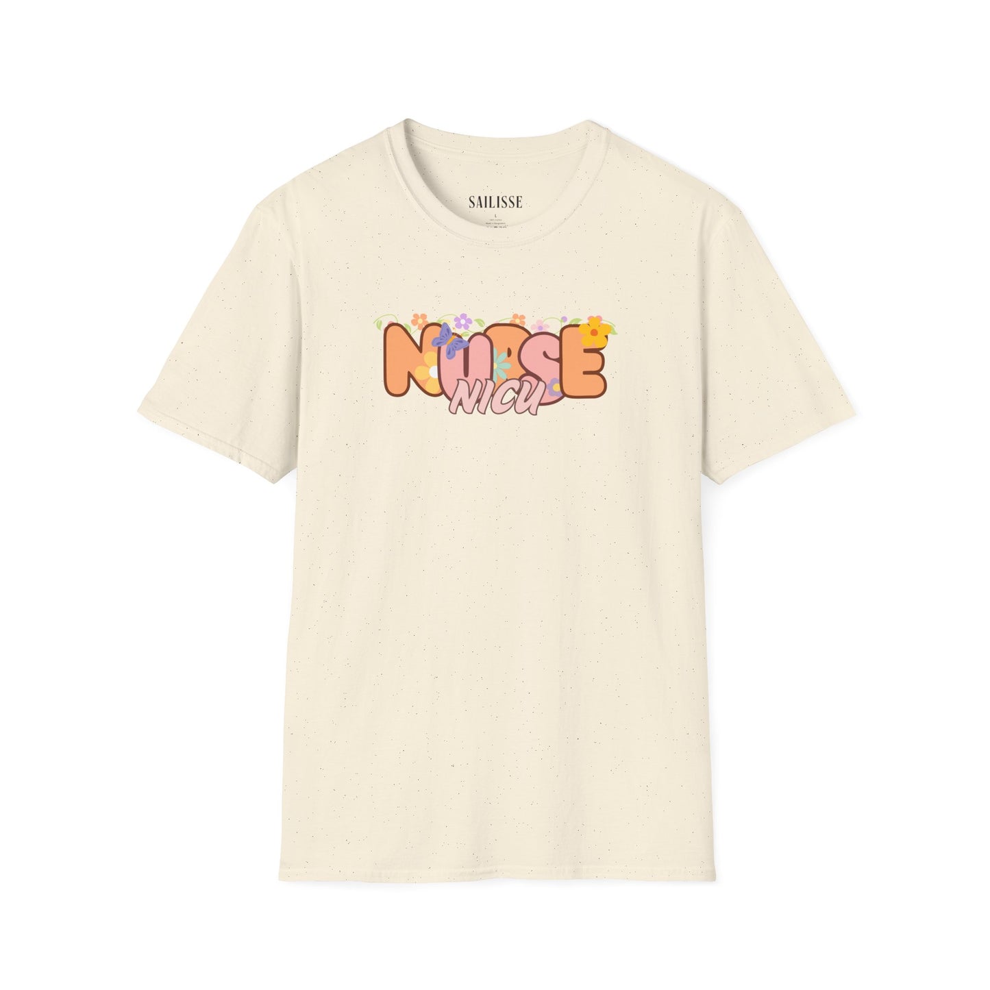 NICU Nurse Floral Design Softstyle T-Shirt