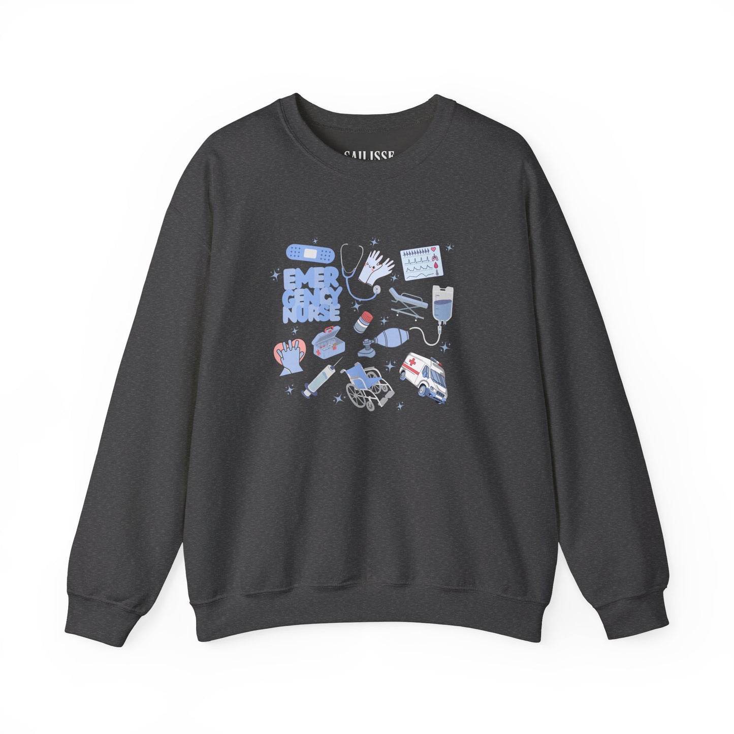 Emergency Nurse Doodle Design Crewneck