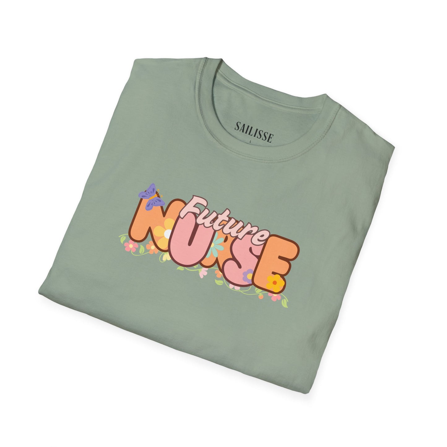 Future Nurse Floral Design Softstyle T-Shirt