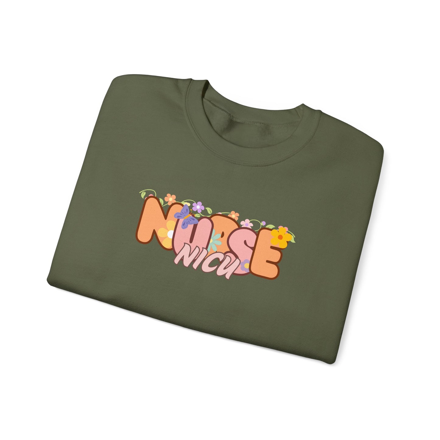 NICU Nurse Floral Design Crewneck