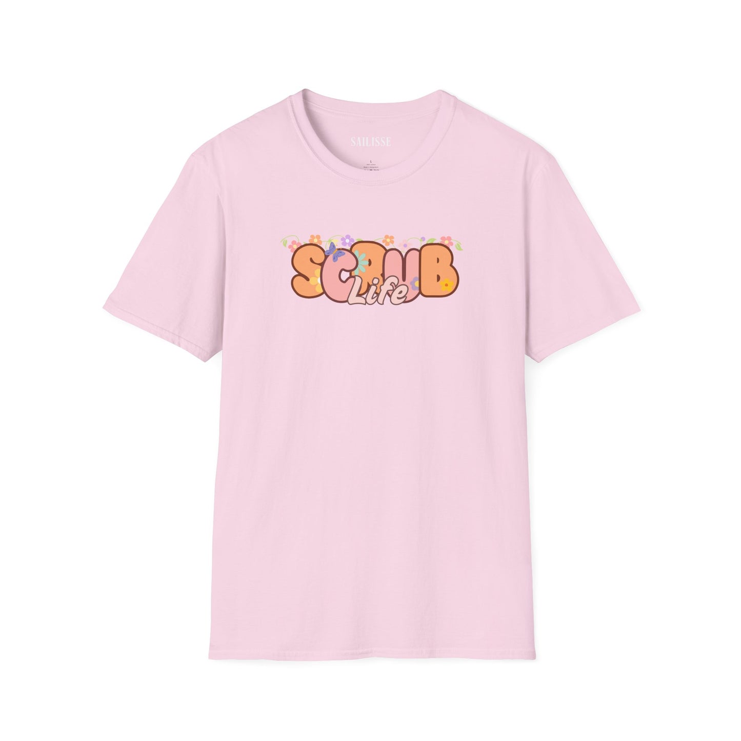 Scrub Life Floral Design Softstyle T-Shirt