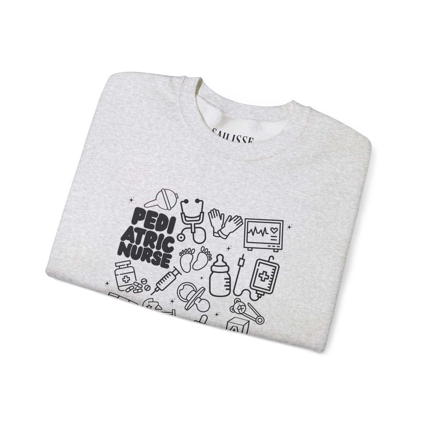 Pediatric Nurse Black Outline Crewneck
