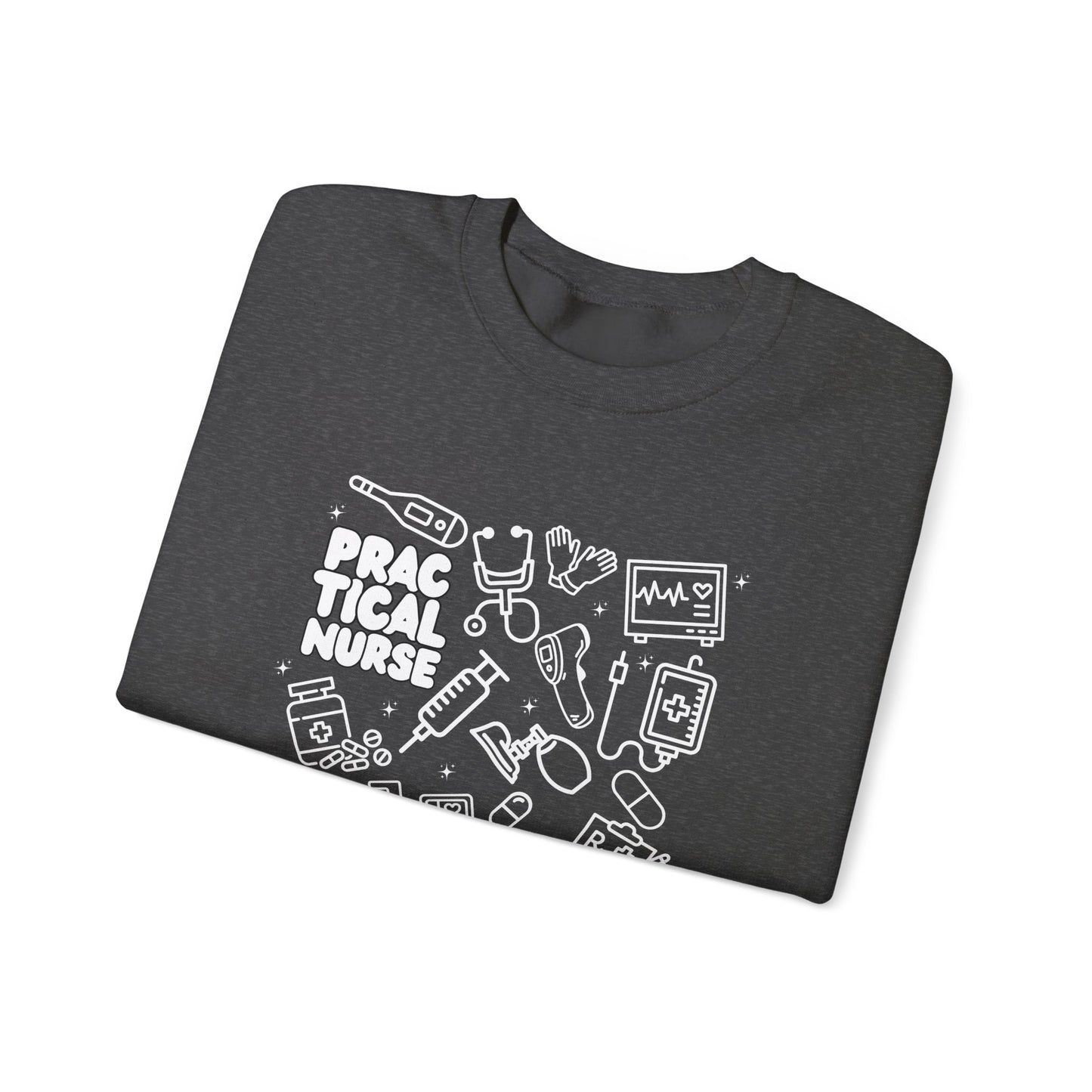 Practical Nurse White Outline Crewneck