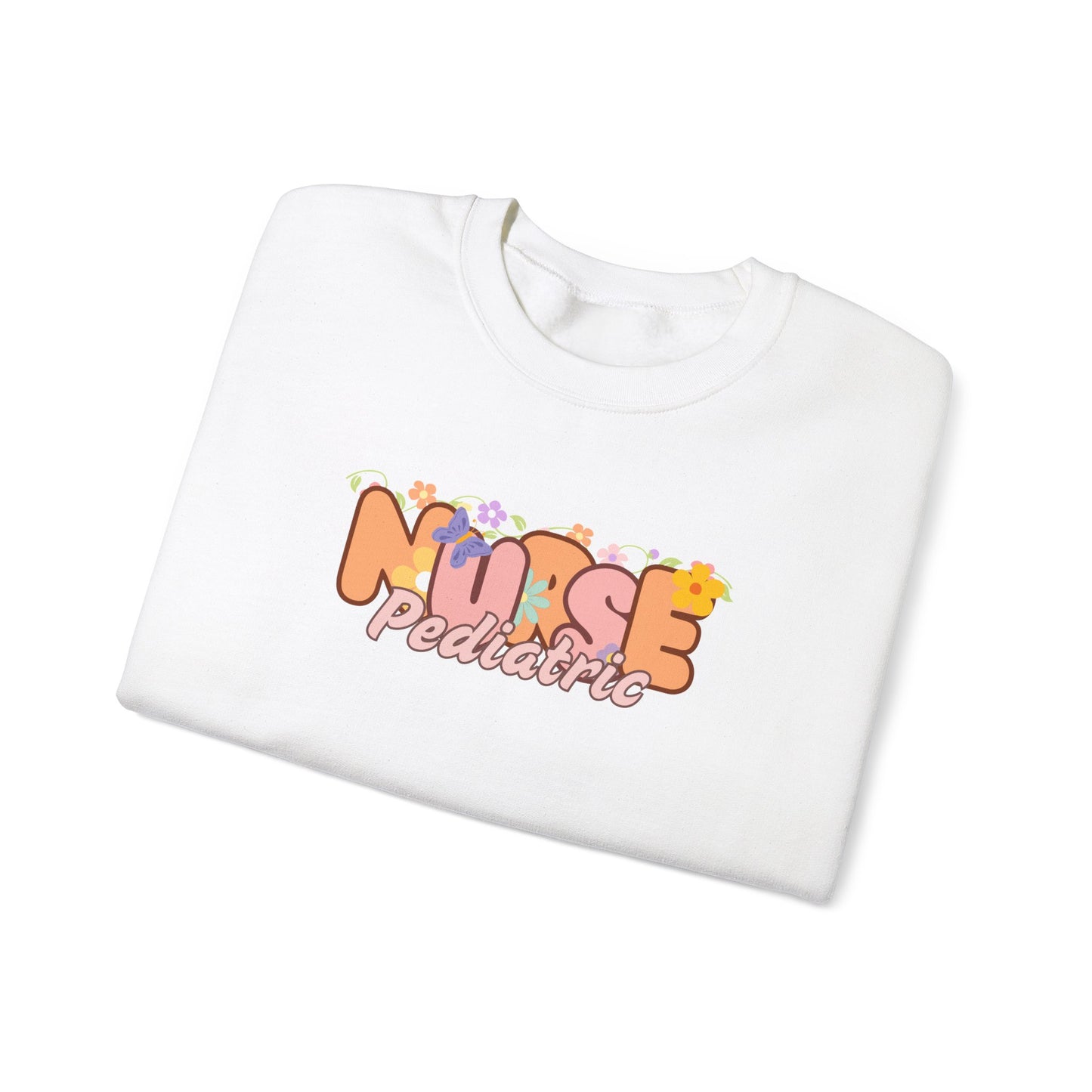 Pediatric Nurse Floral Design Crewneck