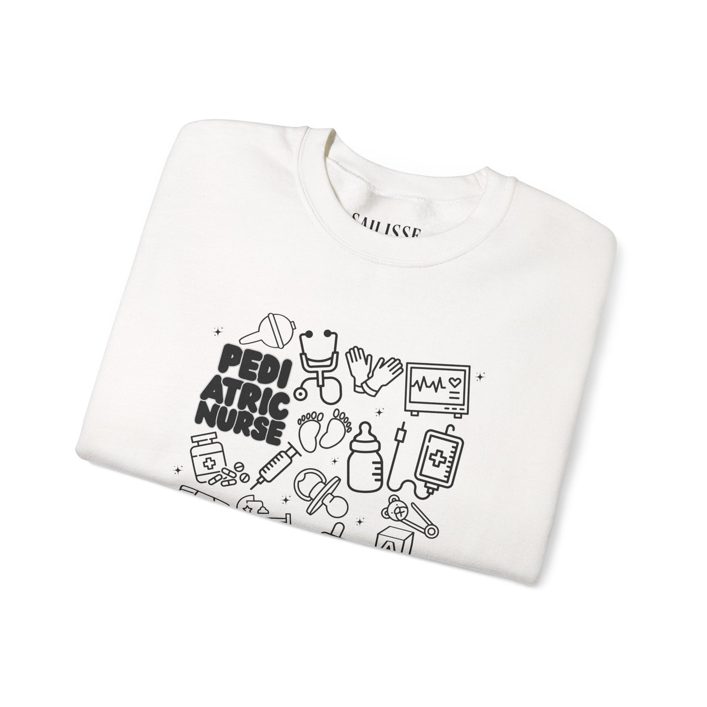 Pediatric Nurse Black Outline Crewneck