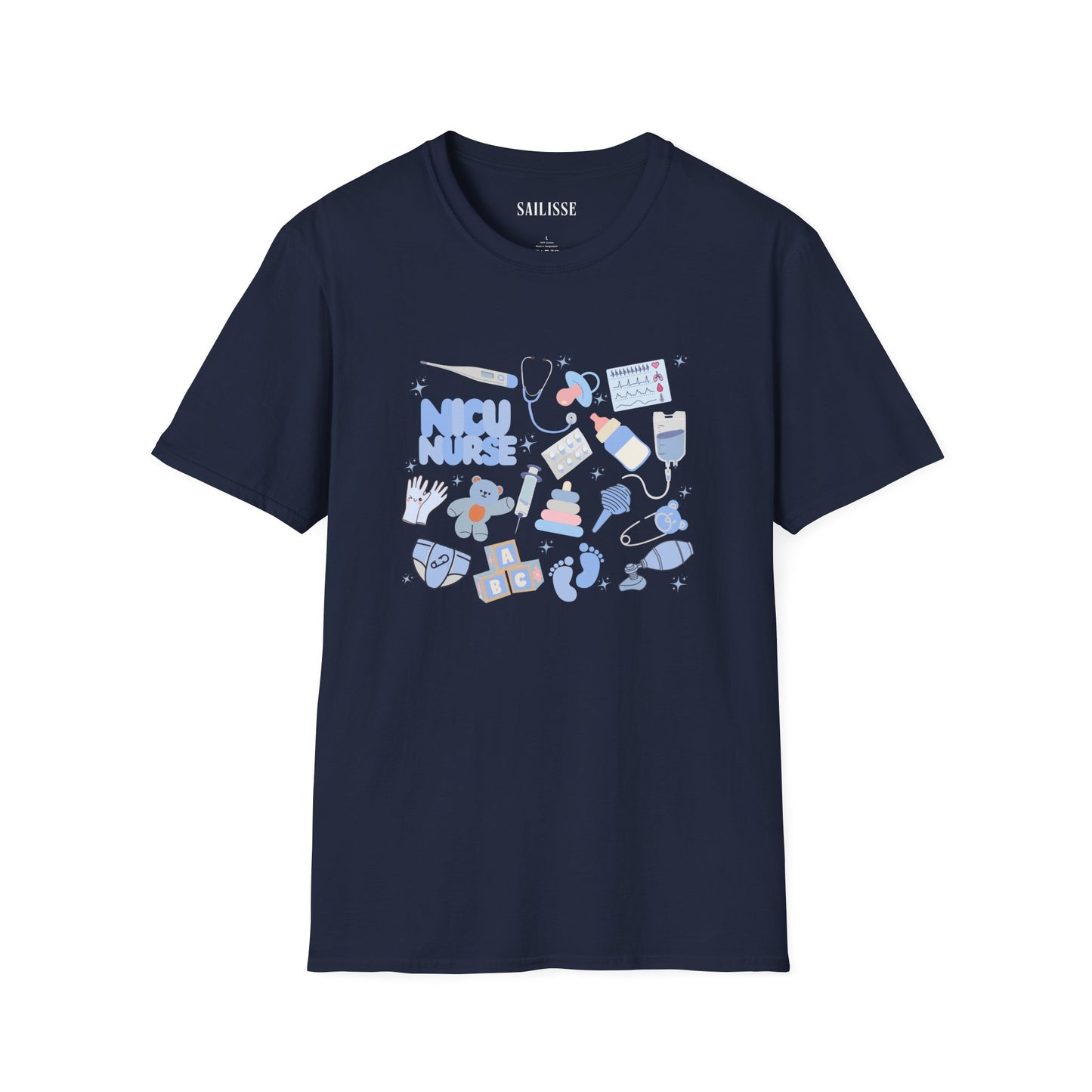 NICU Nurse Doodle Design Softstyle T-Shirt