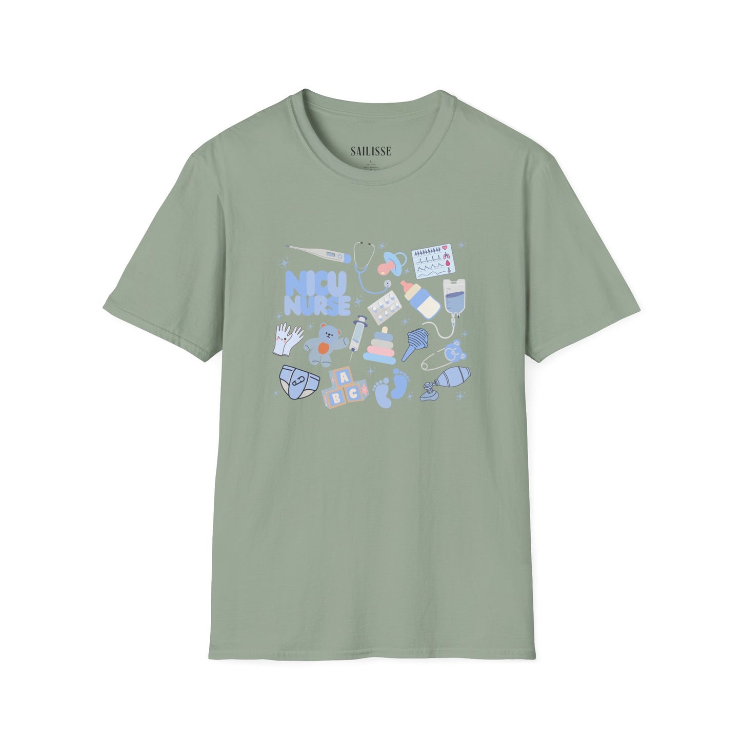 NICU Nurse Doodle Design Softstyle T-Shirt