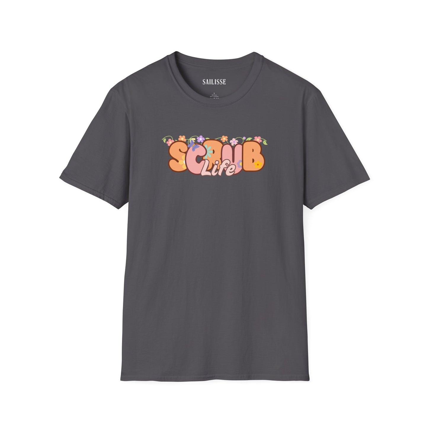 Scrub Life Floral Design Softstyle T-Shirt