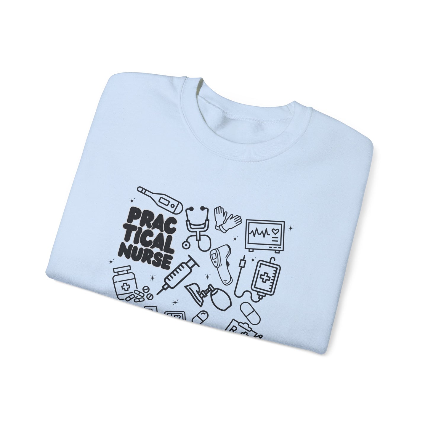 Practical Nurse Black Outline Crewneck