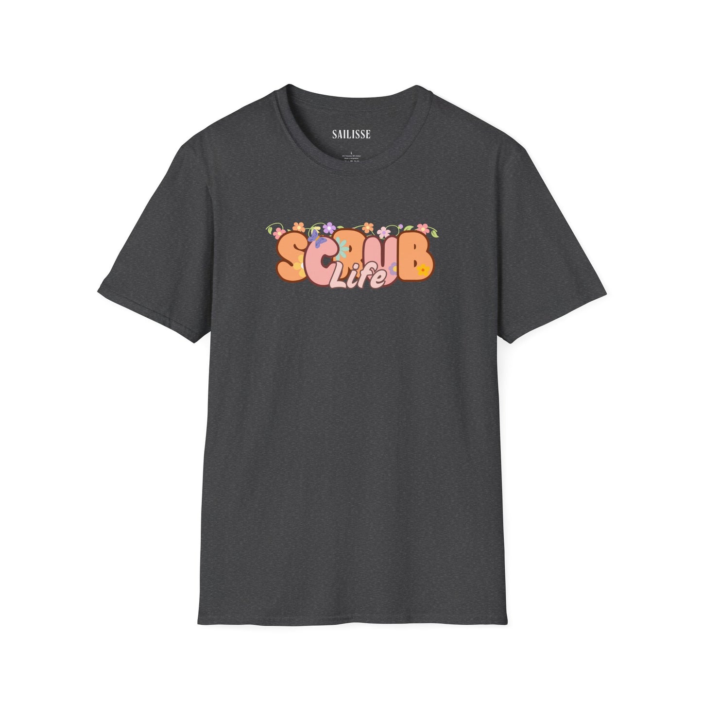 Scrub Life Floral Design Softstyle T-Shirt