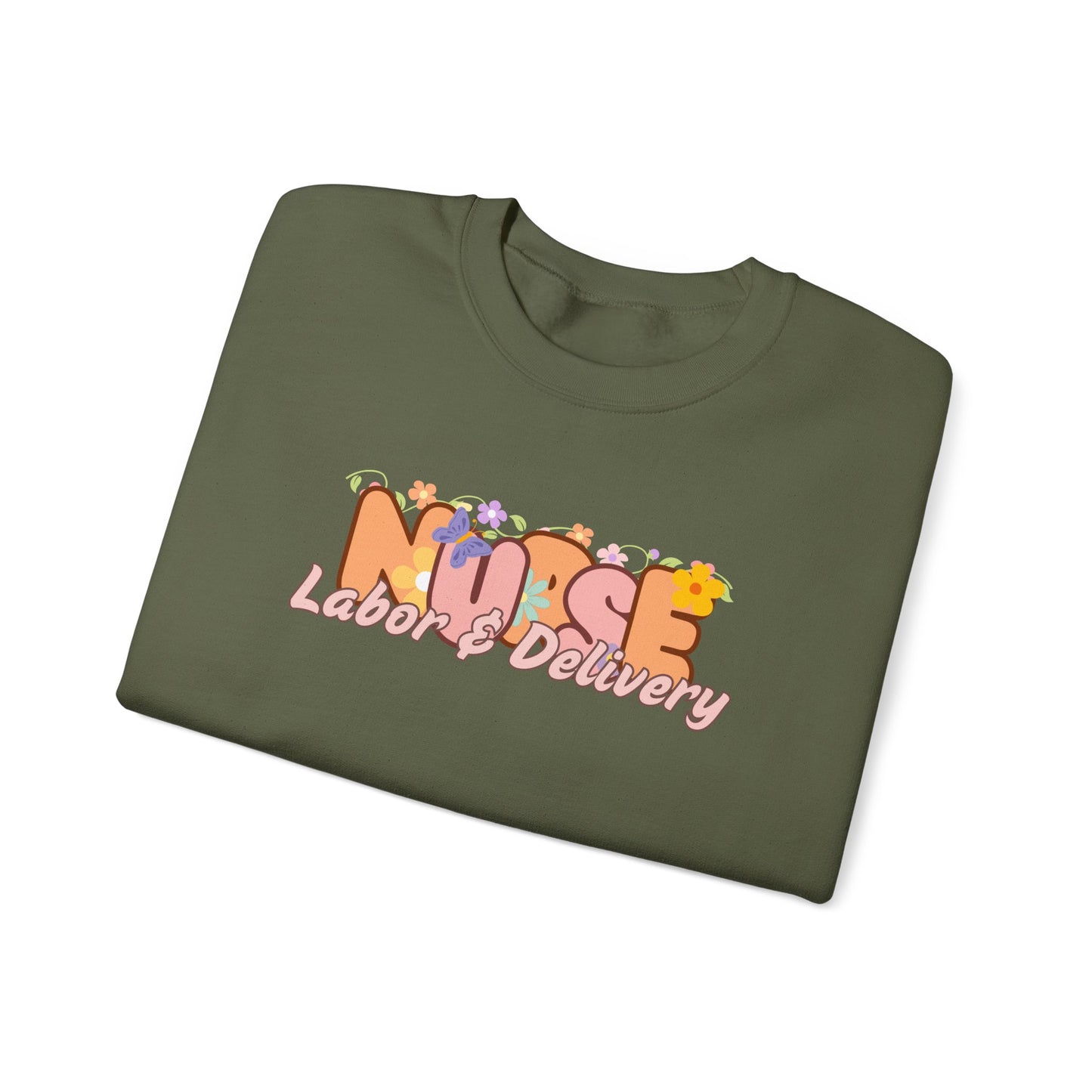 Labor & Delivery Nurse Floral Design Crewneck