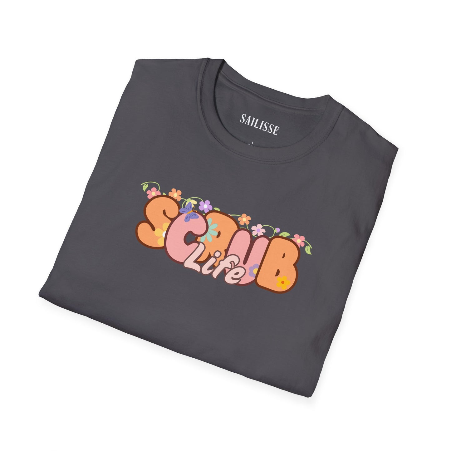 Scrub Life Floral Design Softstyle T-Shirt