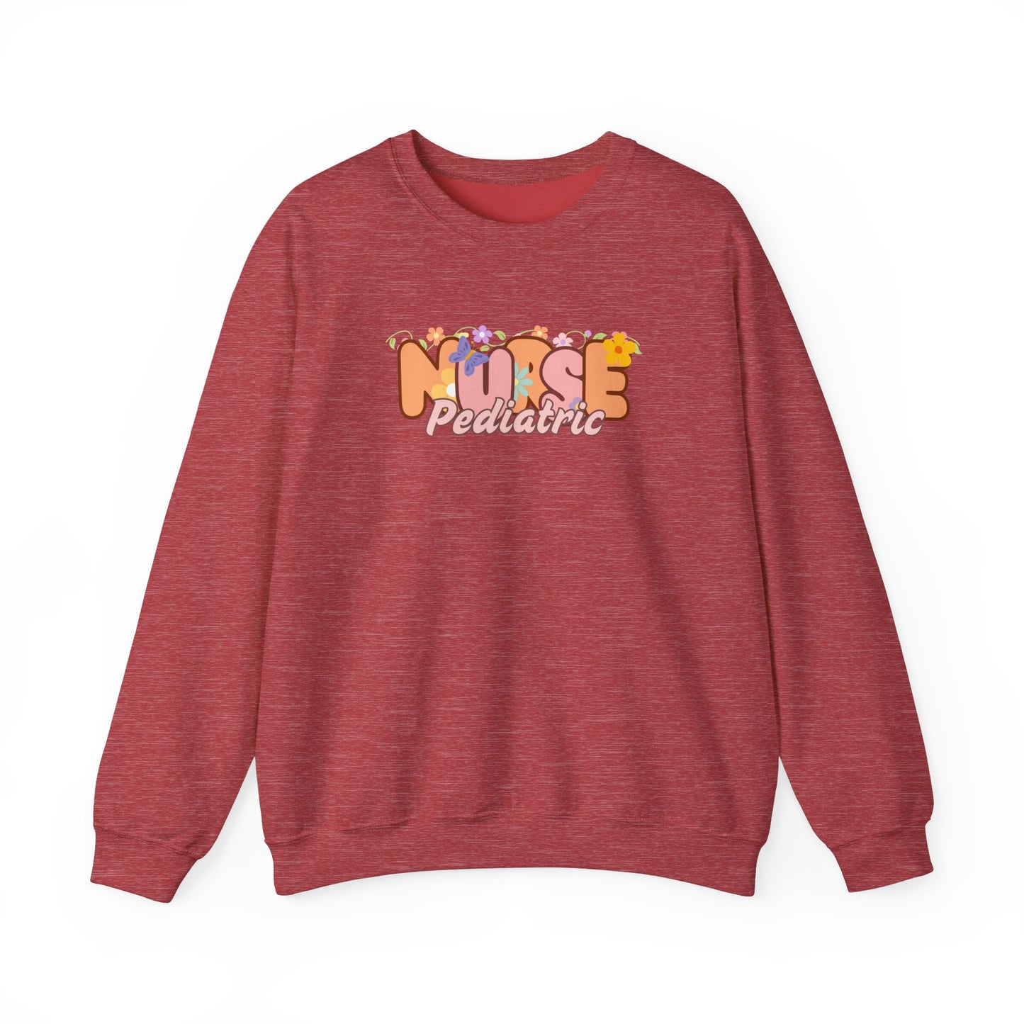 Pediatric Nurse Floral Design Crewneck